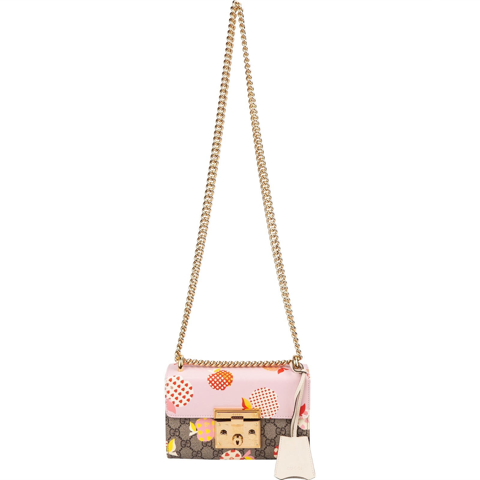 Gucci Monogram GG Supreme Apple Print Padlock Small Shoulder Bag