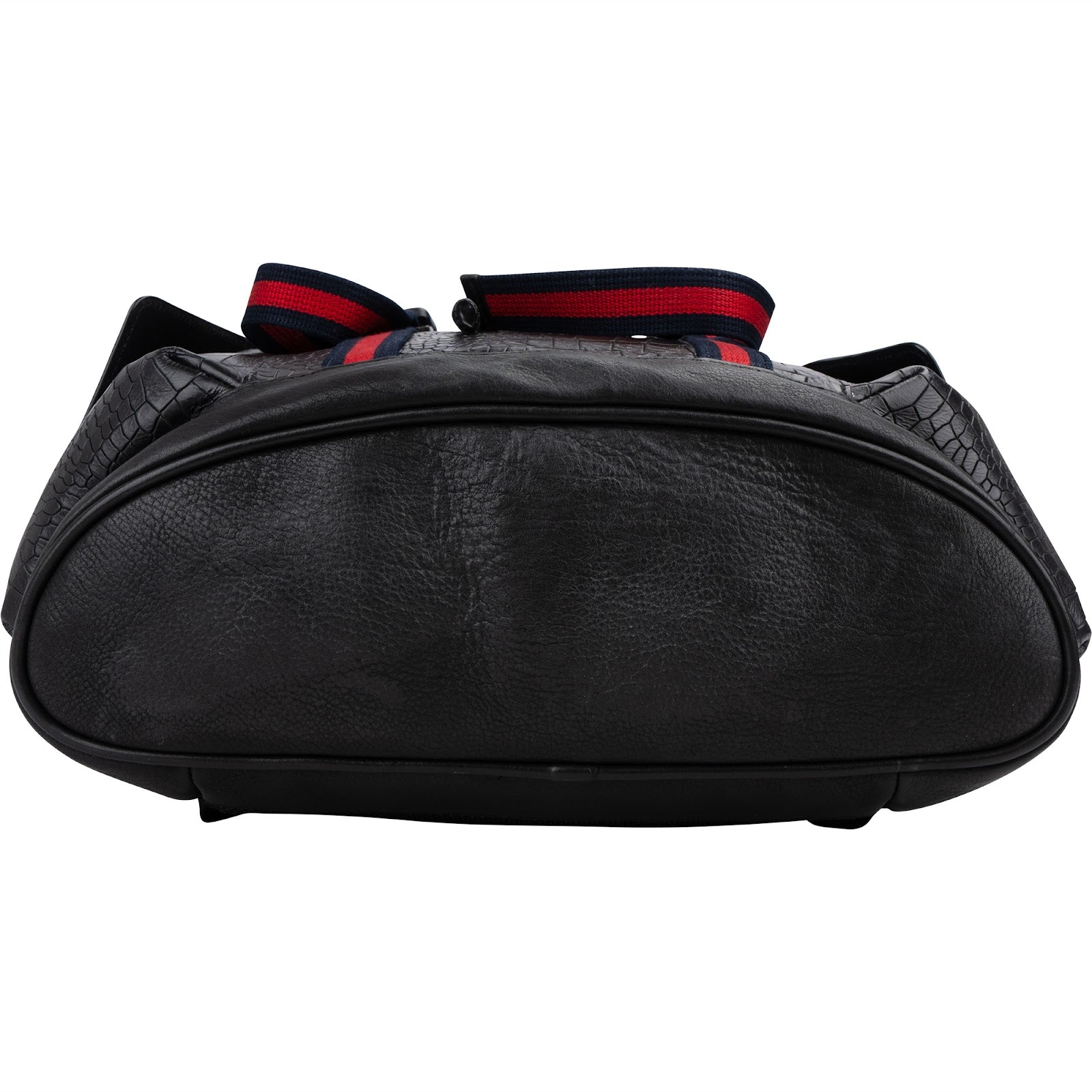 Gucci Crocodile-Embossed Leather Web Stripe Backpack