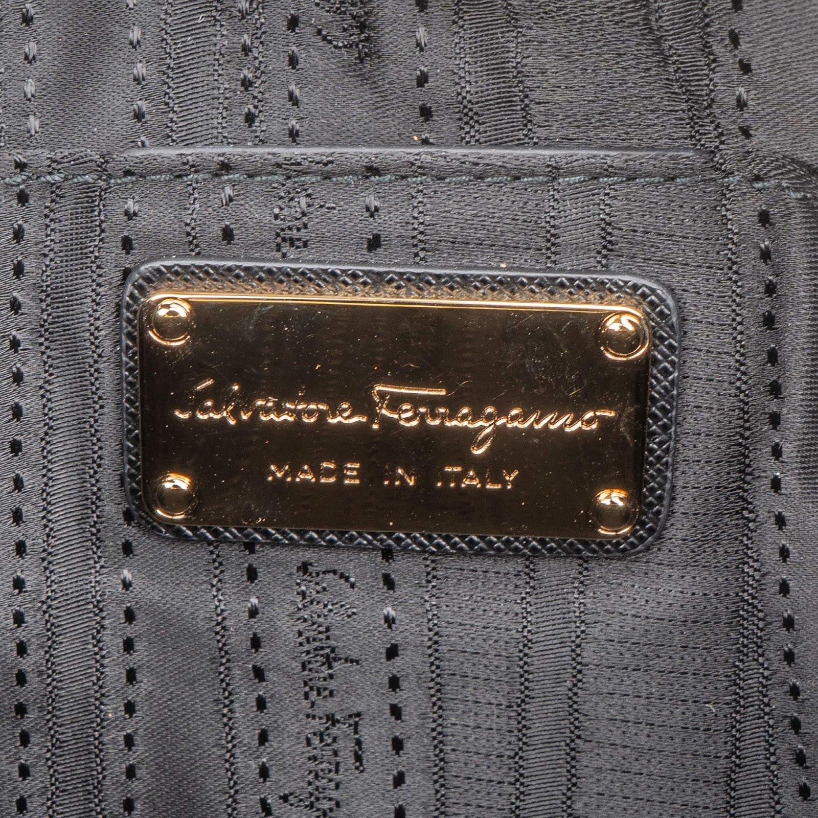 Salvatore Ferragamo Saffiano Leather Gancini Baguette Shoulder Bag