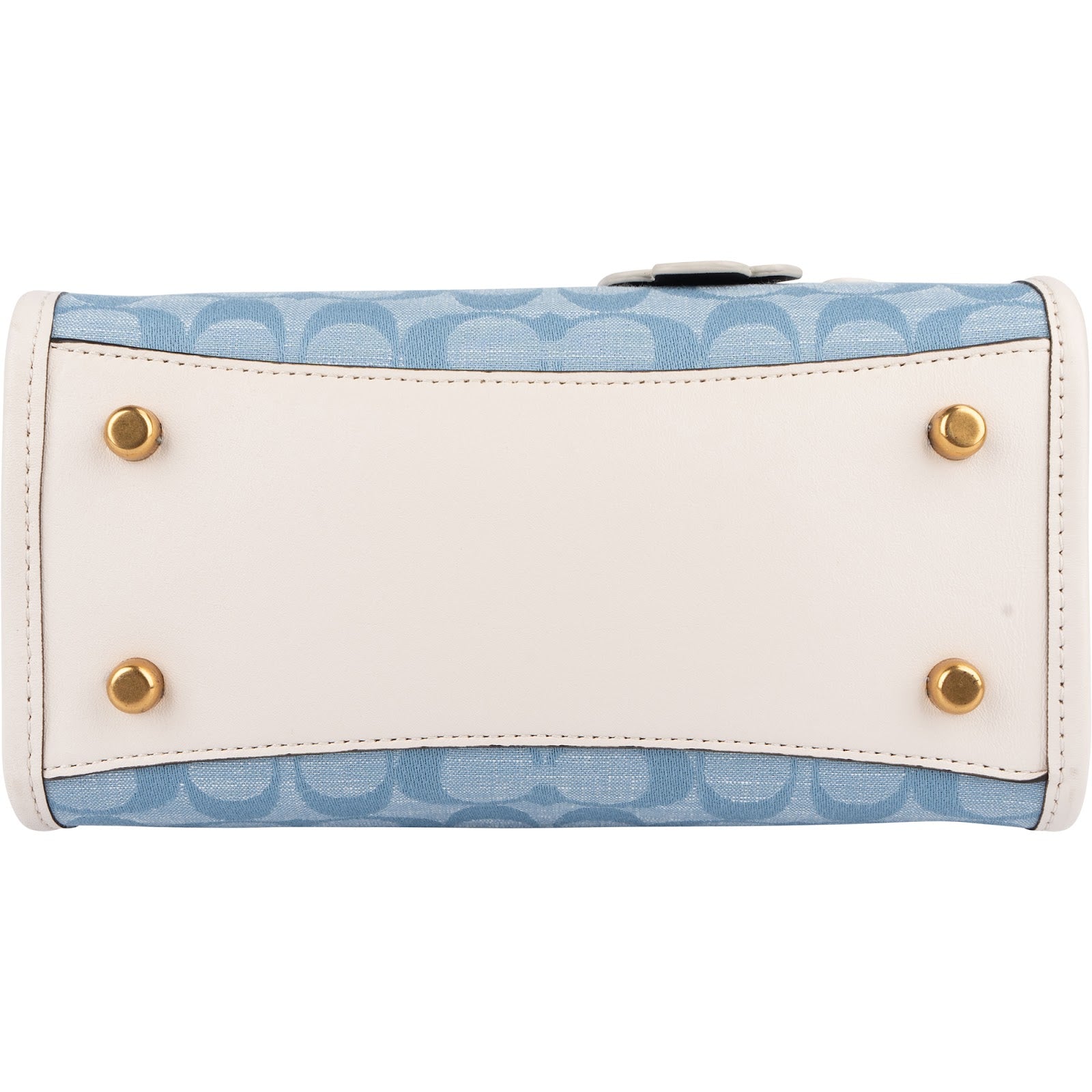 Coach Monogram Signature Chambray Denim T 22 Floral Crossbody Bag