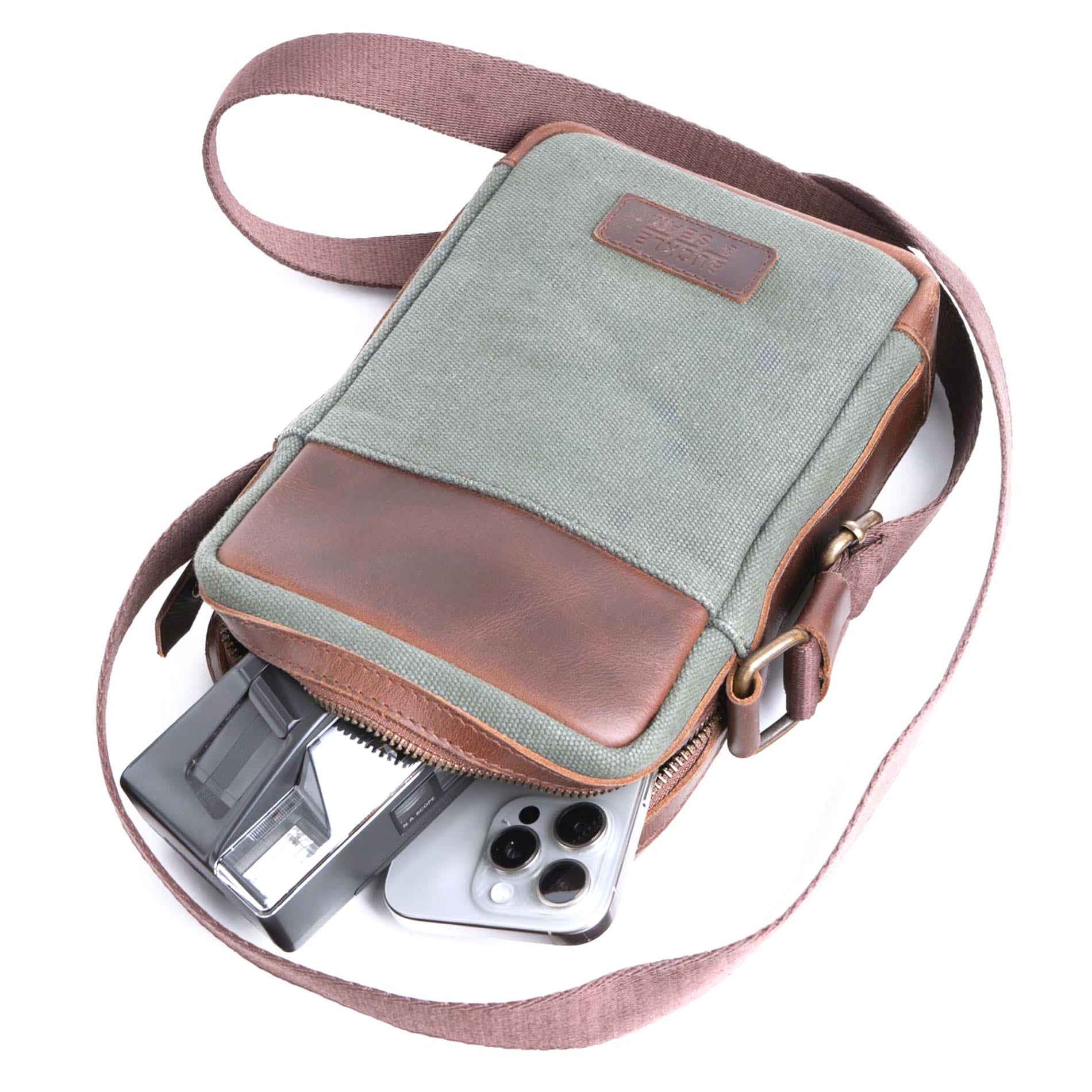 Crossbody Bag Runner Canvas - GREEN/BLU