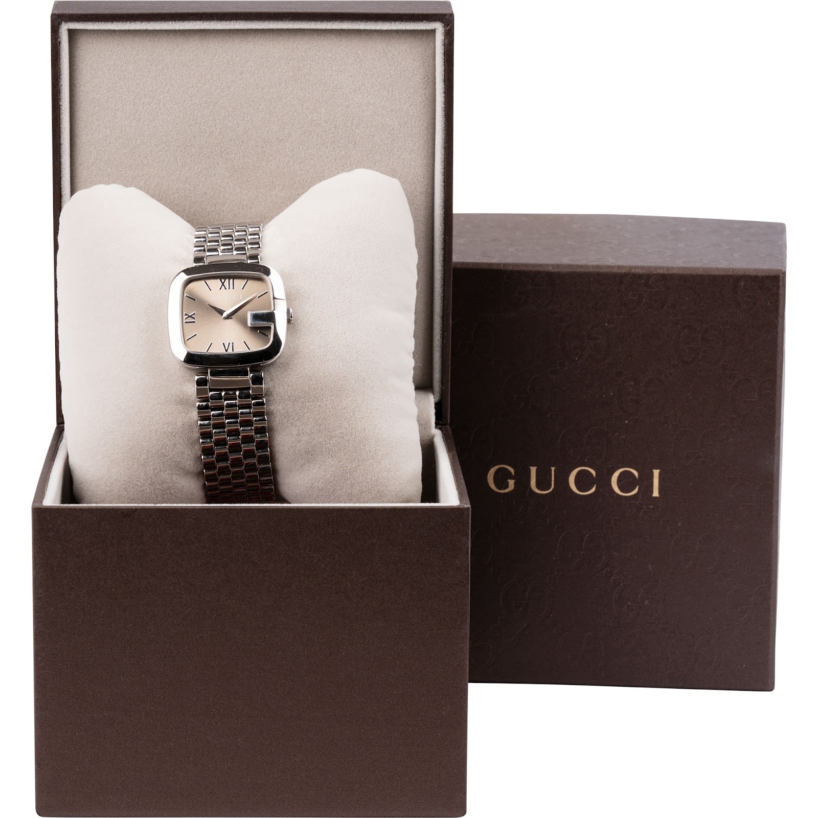 Gucci Silver Tone G-Frame 125.4 Damenuhr