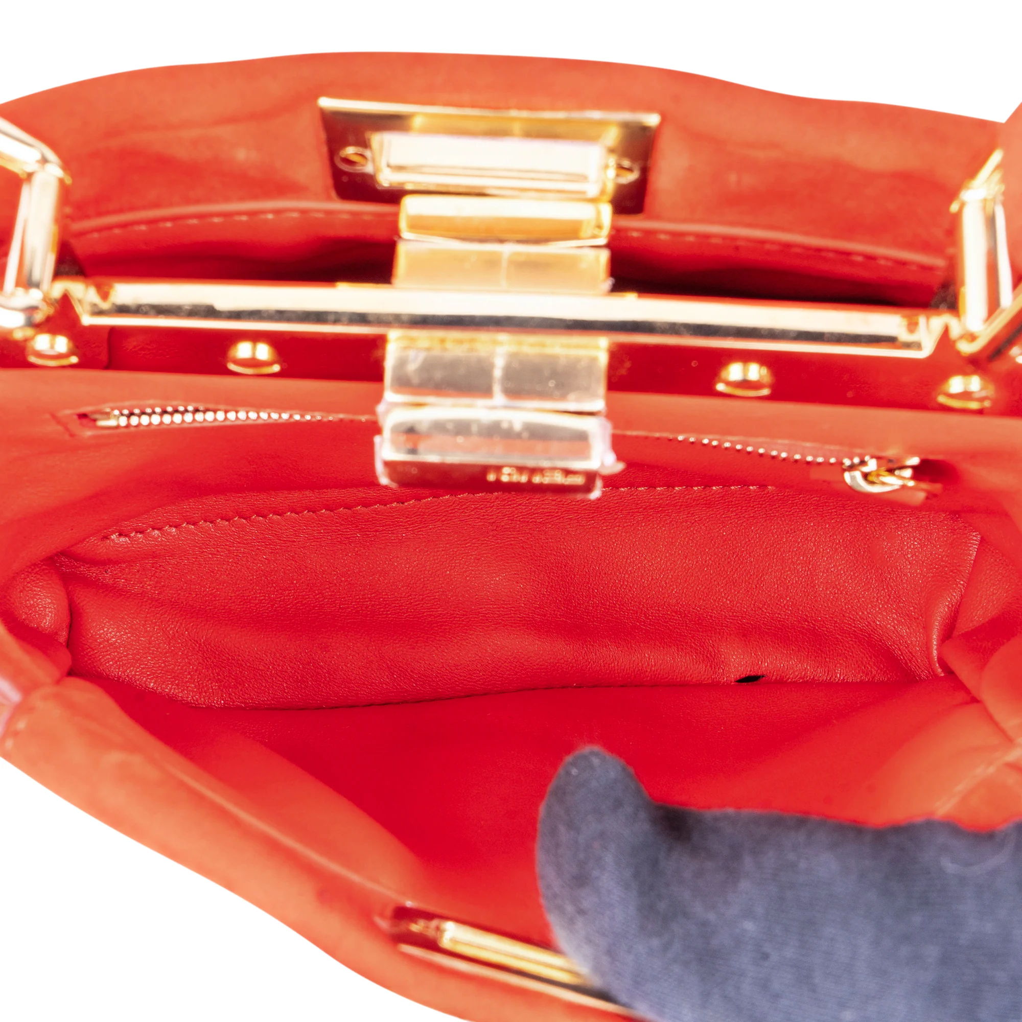 Fendi Red Suede Peekaboo Handbag