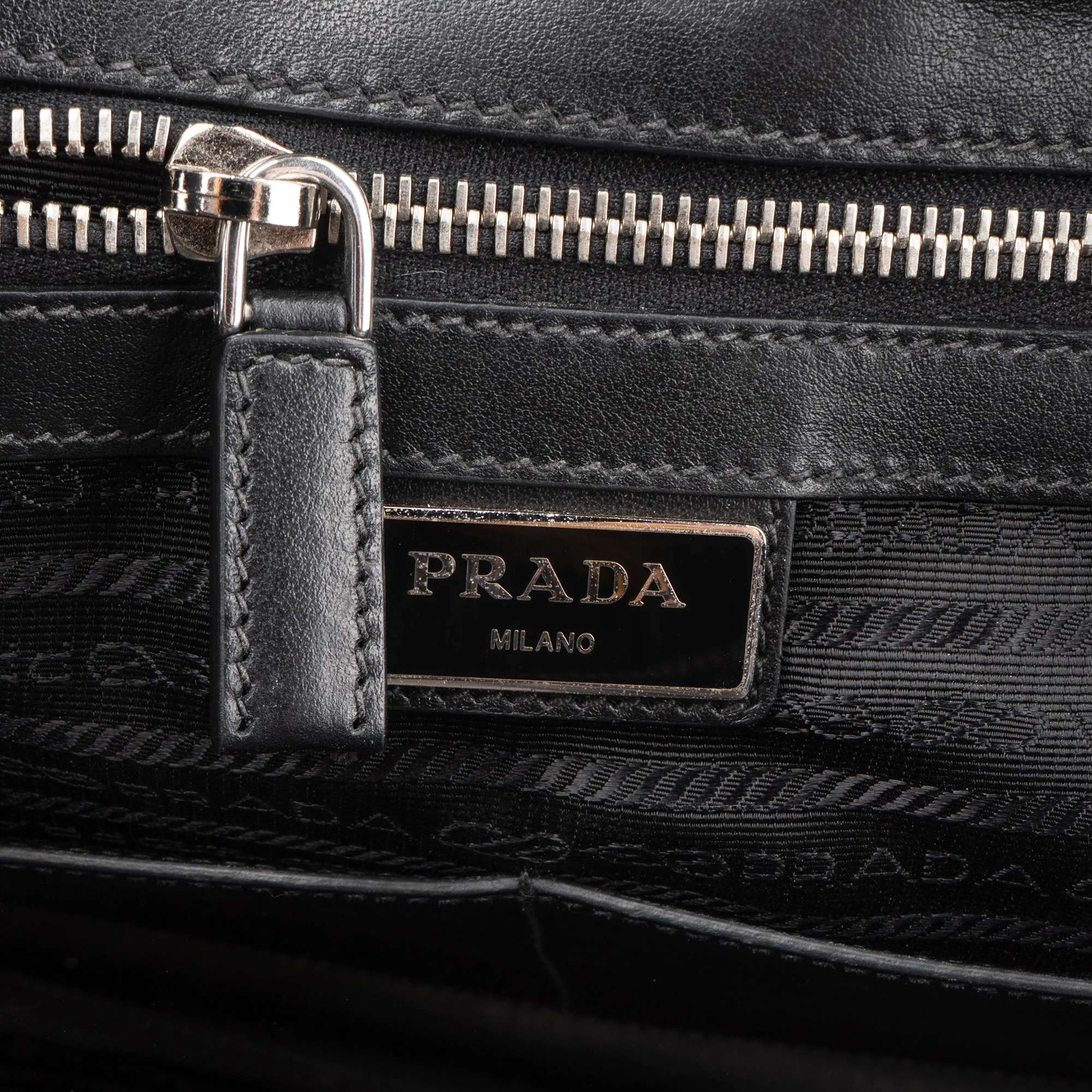 Prada Blue Saffiano Leather Business Tasche
