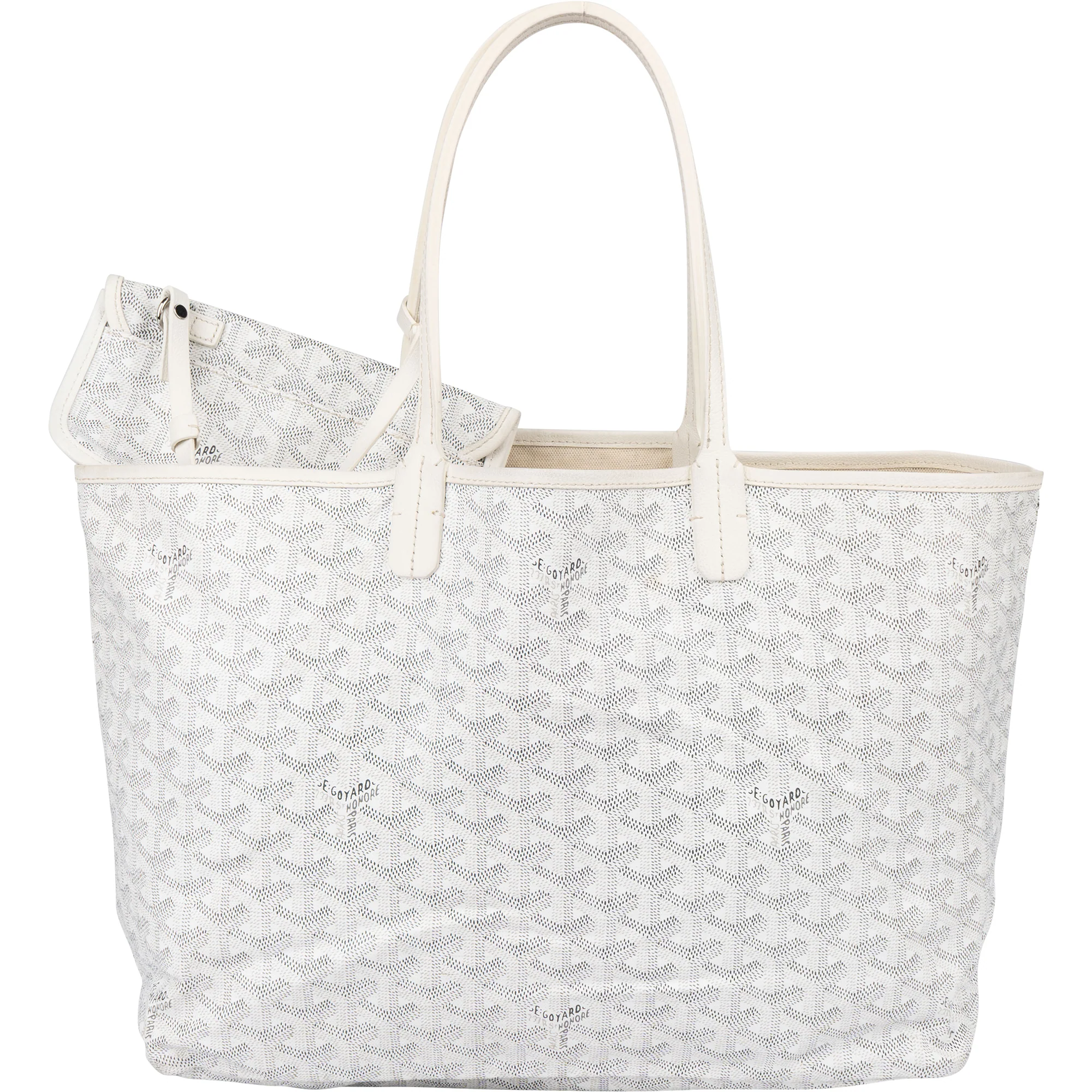Goyard White Goyardine Monogram Saint Louis PM Shoulder Bag