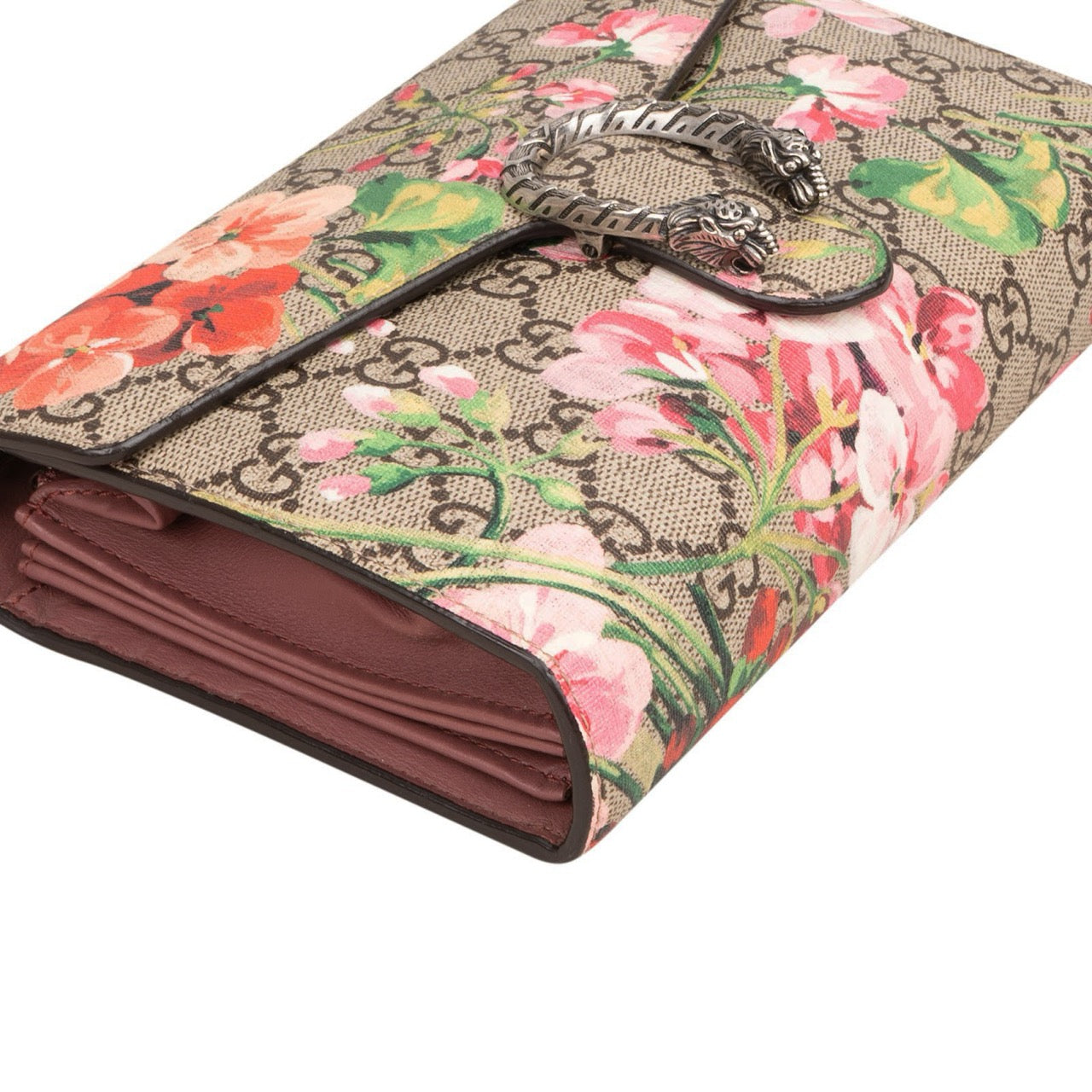 Gucci Monogram GG Supreme Blooms Dionysus Wallet On Chain