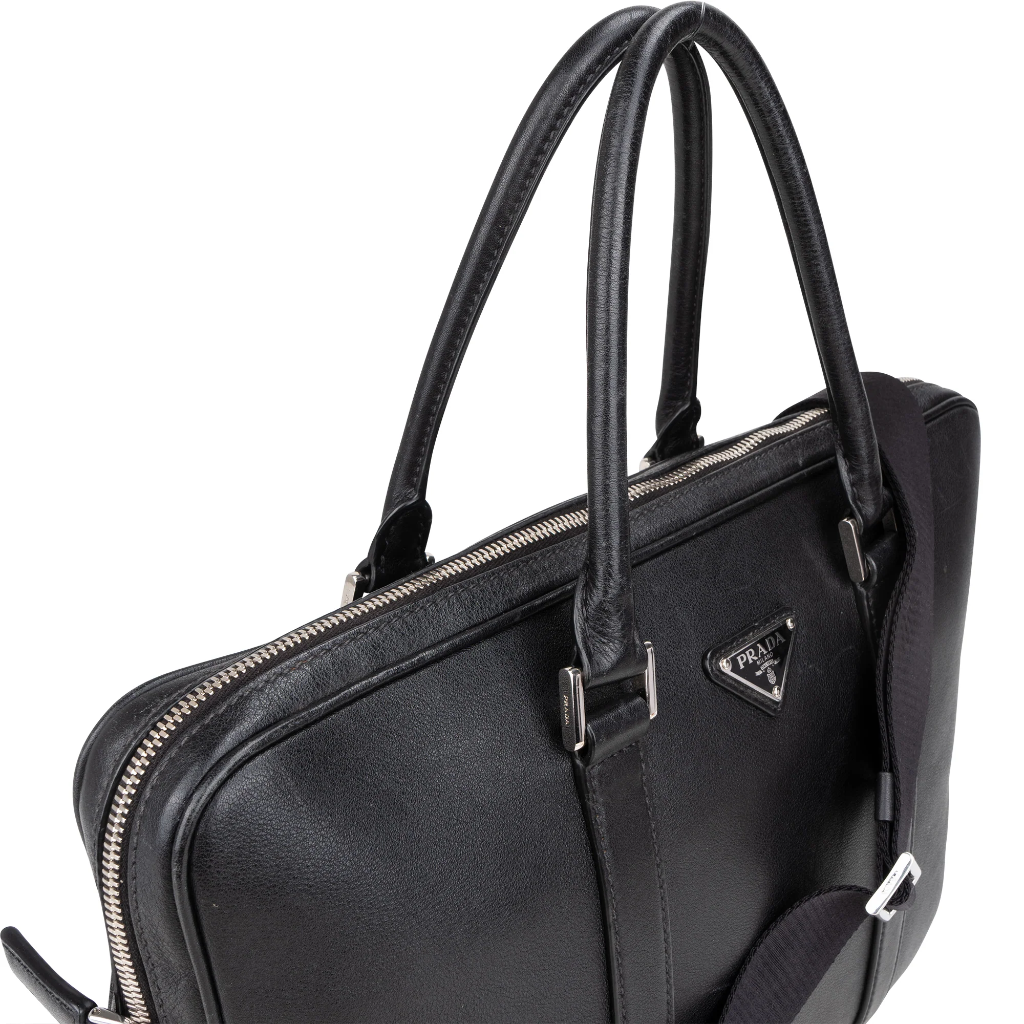 Prada Black Swift Leather Business Tasche