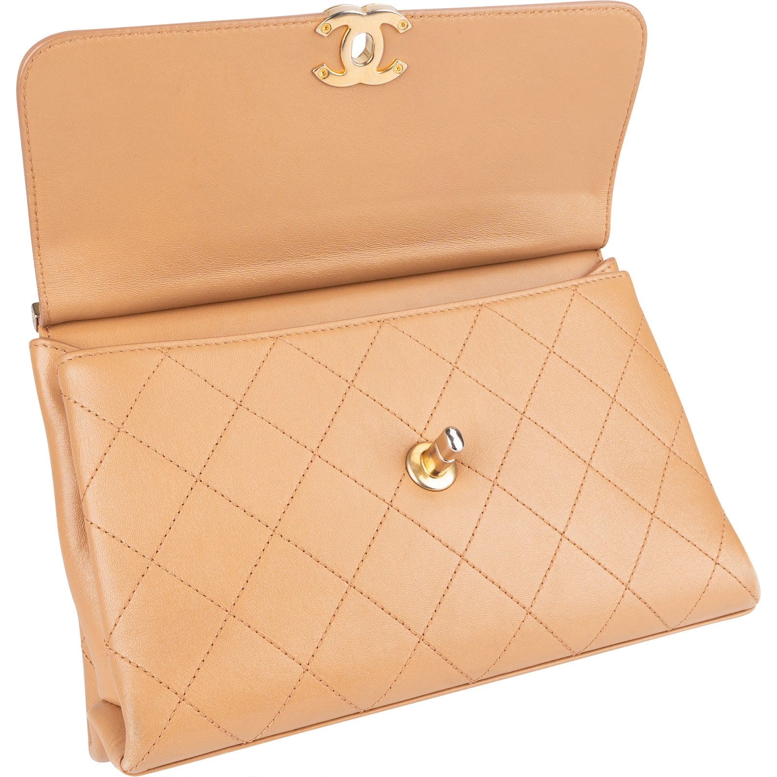 Chanel Stitching Lambskin Frame Single Flap Crossbody Bag