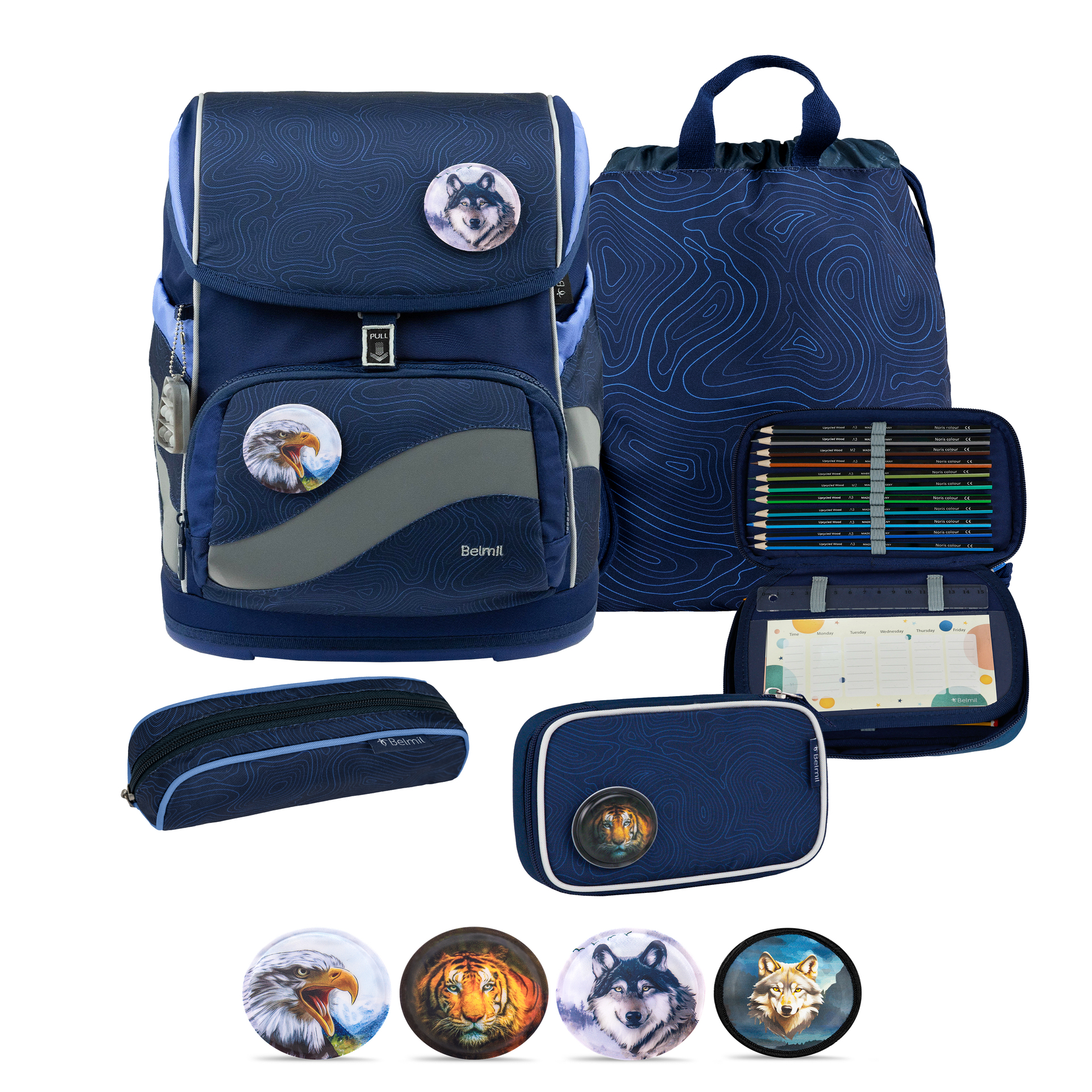 Smarty Plus Schulranzenset 5-teilig - "Topographic"