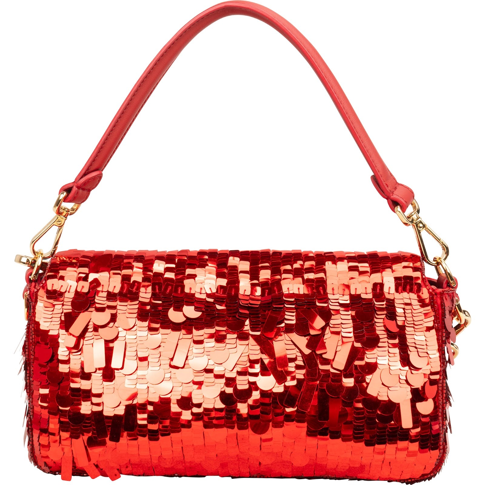 Fendi Red Sequin Limited Sex And The City Baguette Shoulder Bag