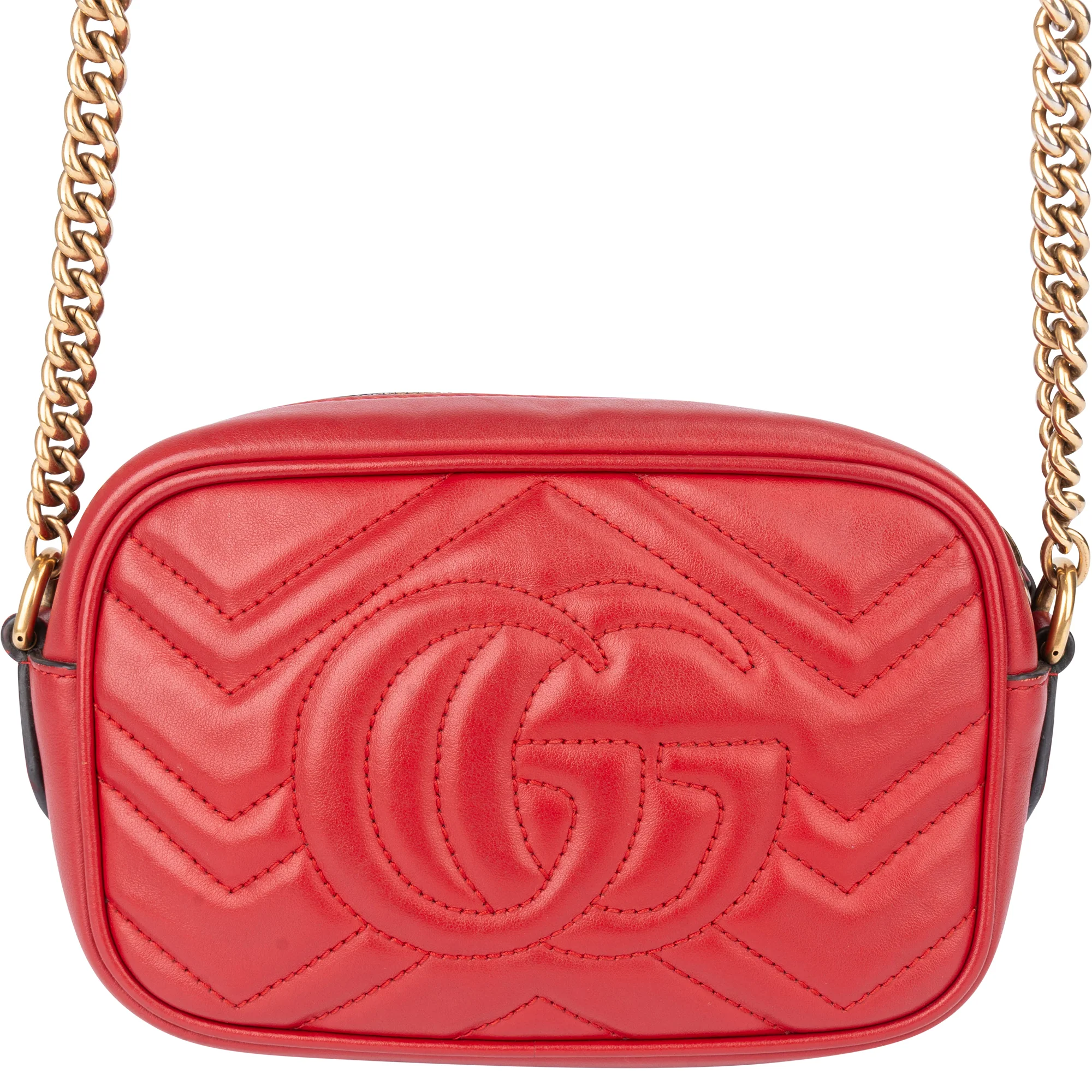 Gucci Chevron Leather GG Marmont Crossbody bag