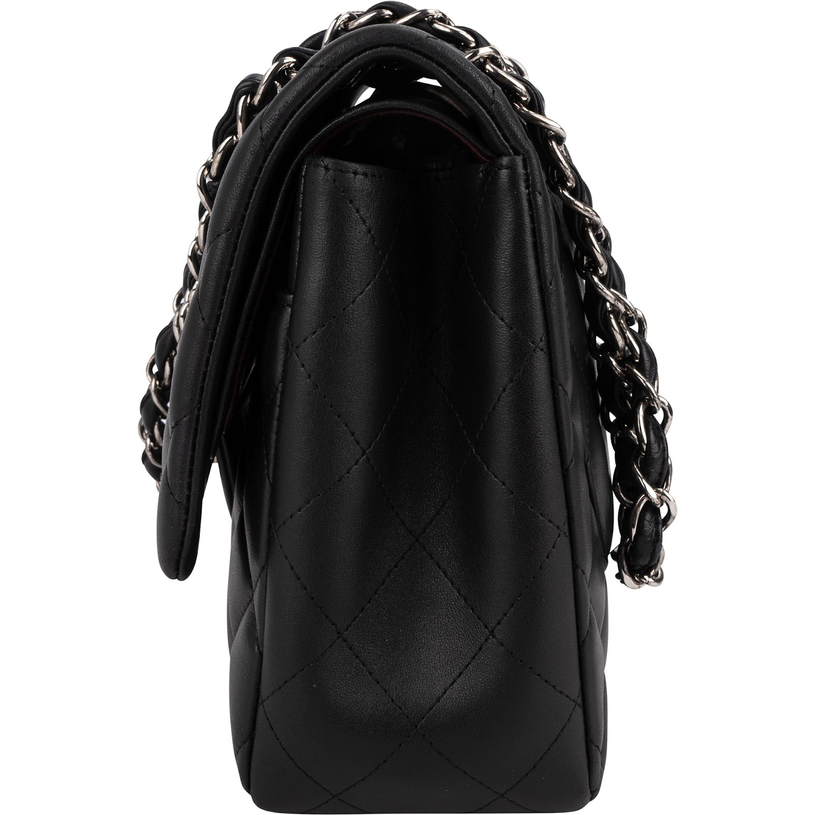 Chanel Quilted Lambskin Palladium Jumbo Double-Flap Crossbody Bag