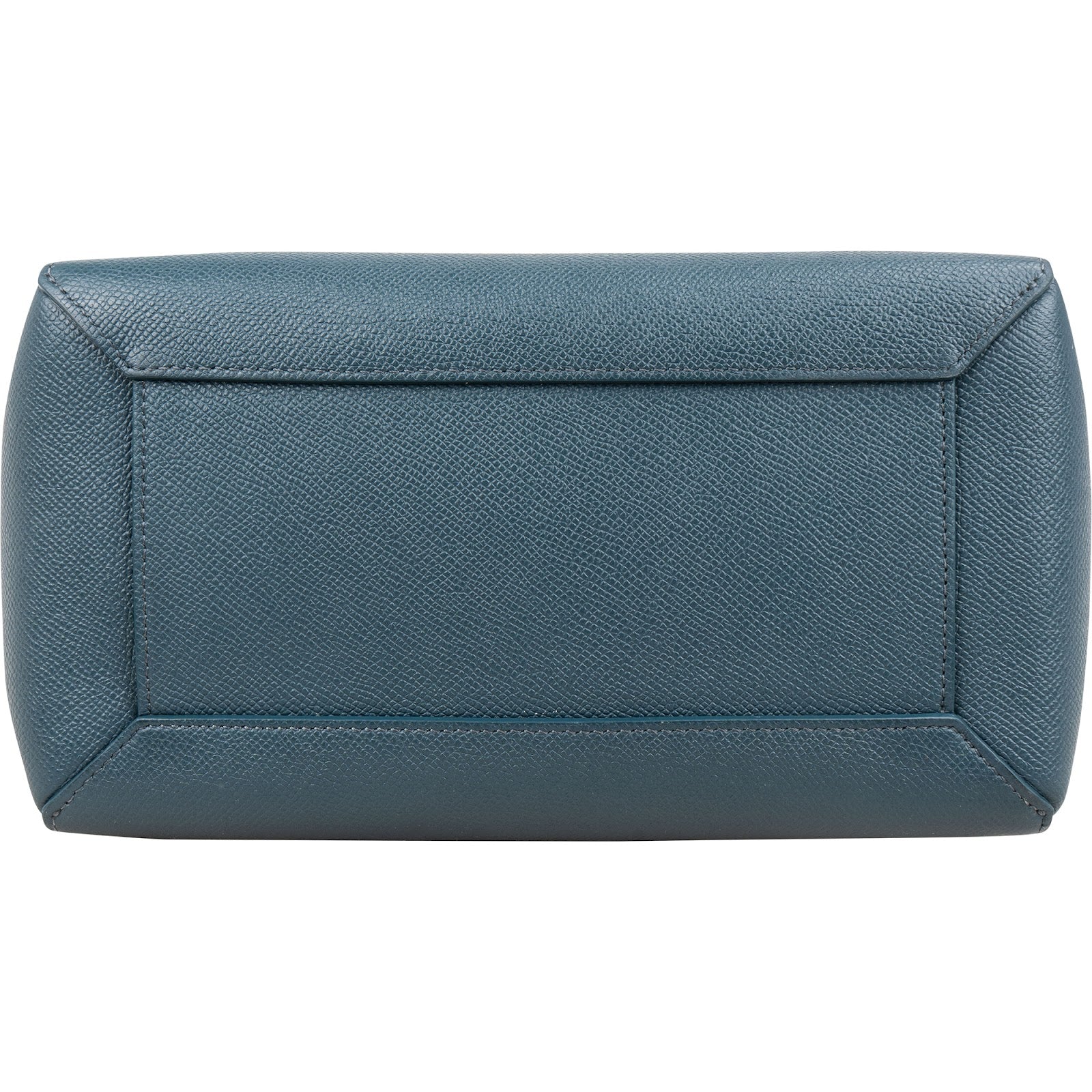Celine Petrol Leather Grained Calfskin Belt Handbag