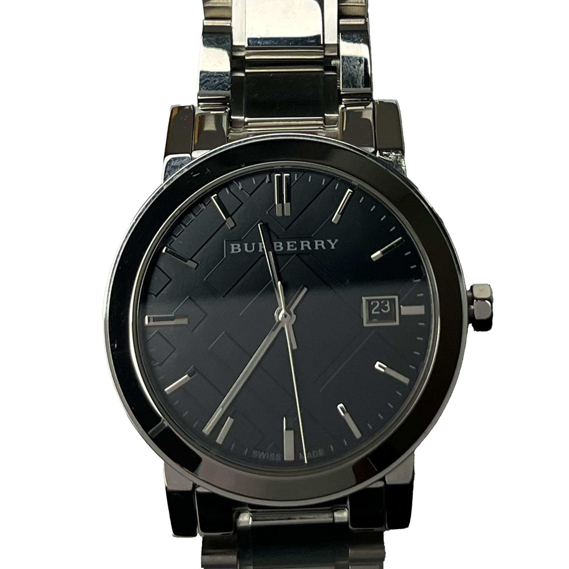 Burberry BU9001 Schwarzes Zifferblatt Edelstahl Unisex Uhr
