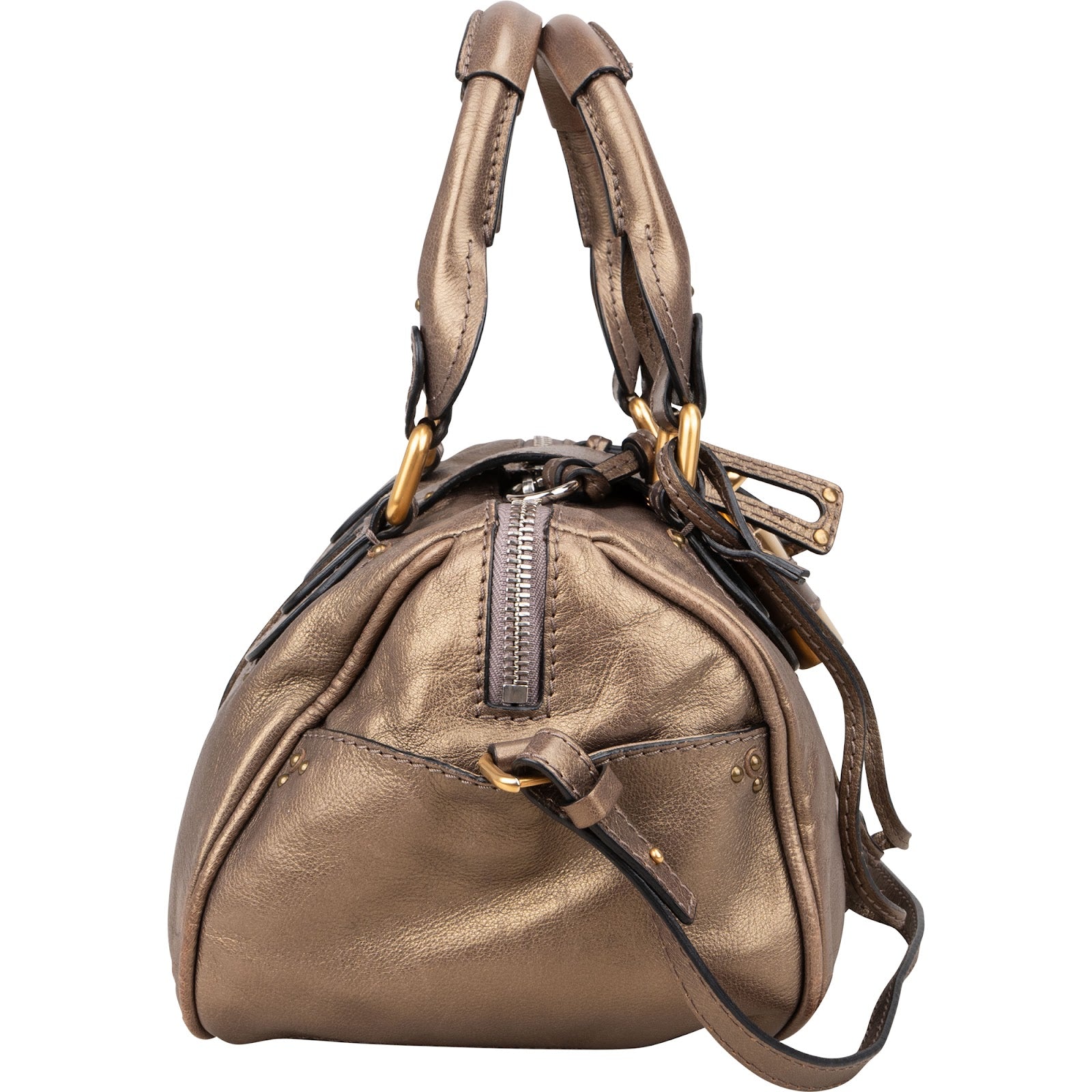 Mini sac à main Paddington en cuir métallisé de Chloé
