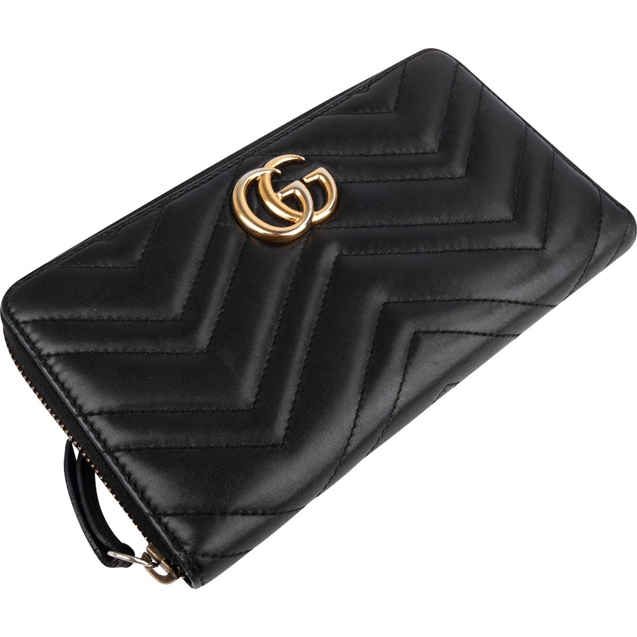 Gucci Monogram GG Marmont Matelassé Zip Around Organizer Wallet