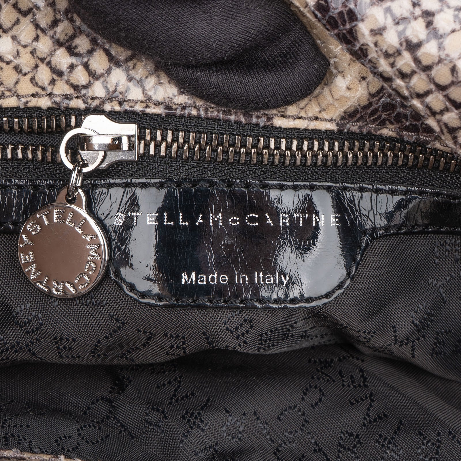 Stella McCartney Python Print Falabella Fold Over Tote Shoulder Bag