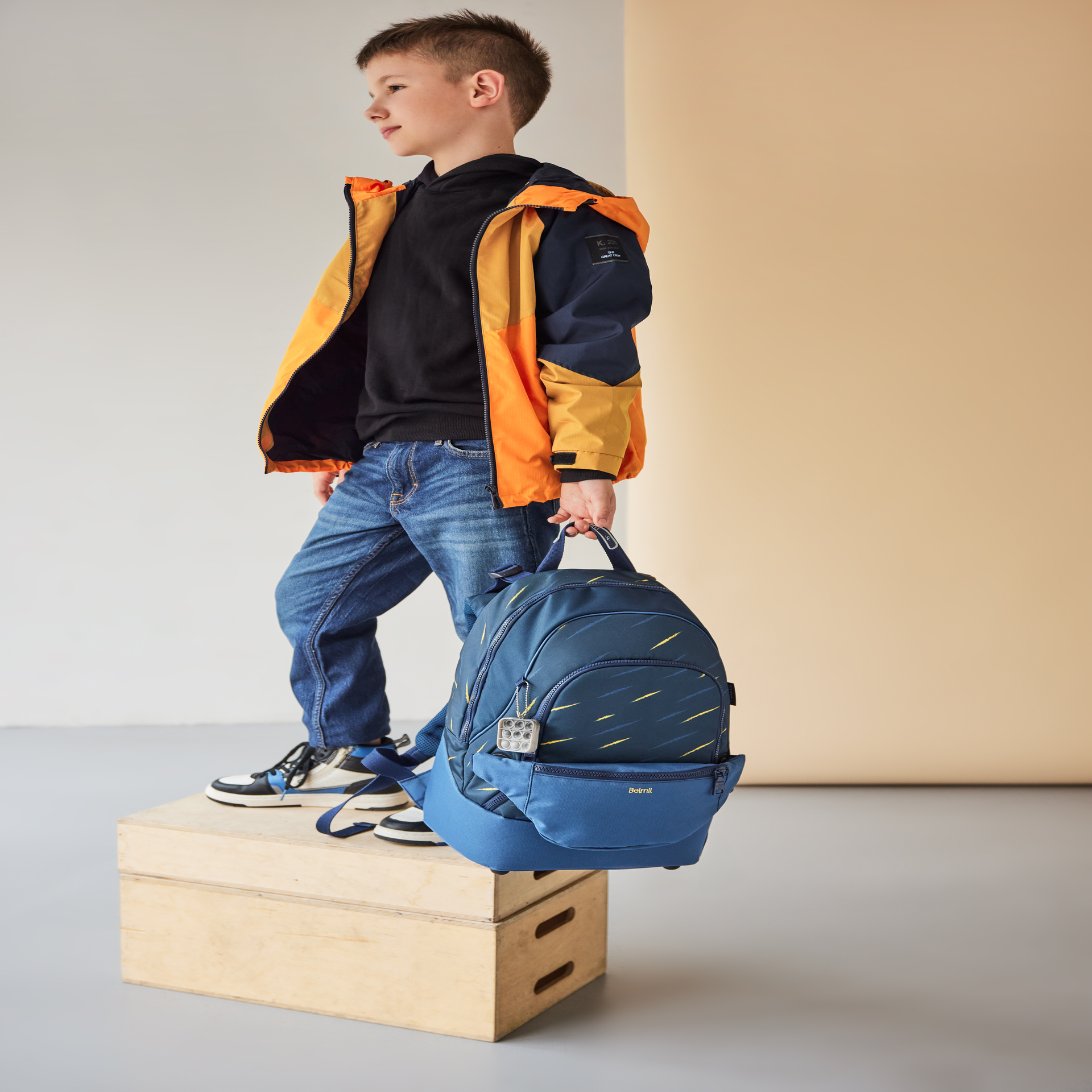 2-IN-1 Schultasche & Gürteltasche 2-teilig - Orion Blue