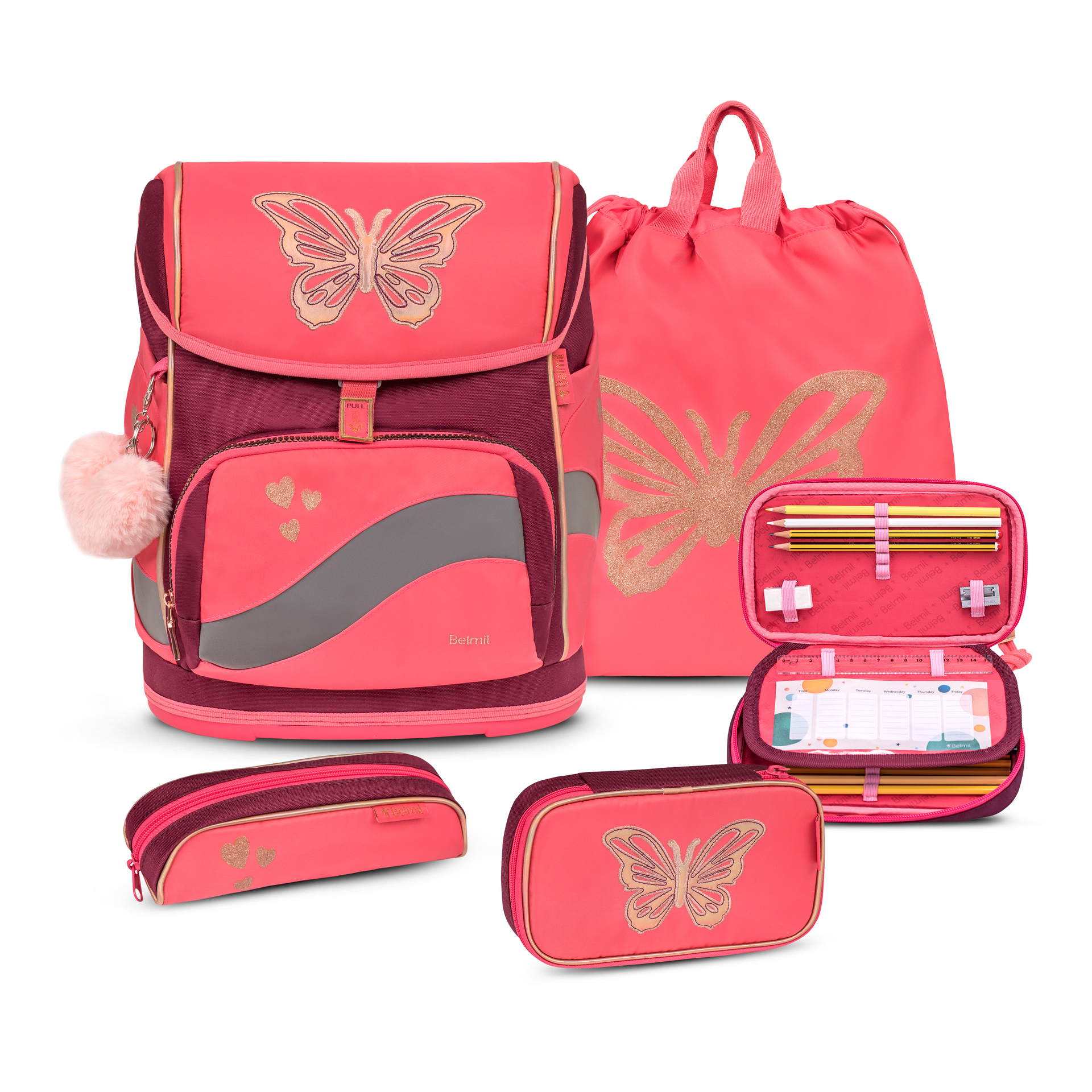 Smarty Plus Schulranzenset 5-teilig - Coral