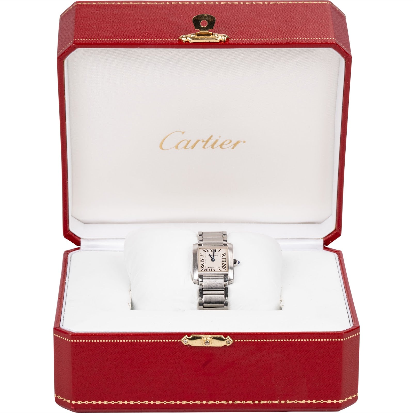 Cartier Silver Tone Tank Française 2384 Damen Armbanduhr