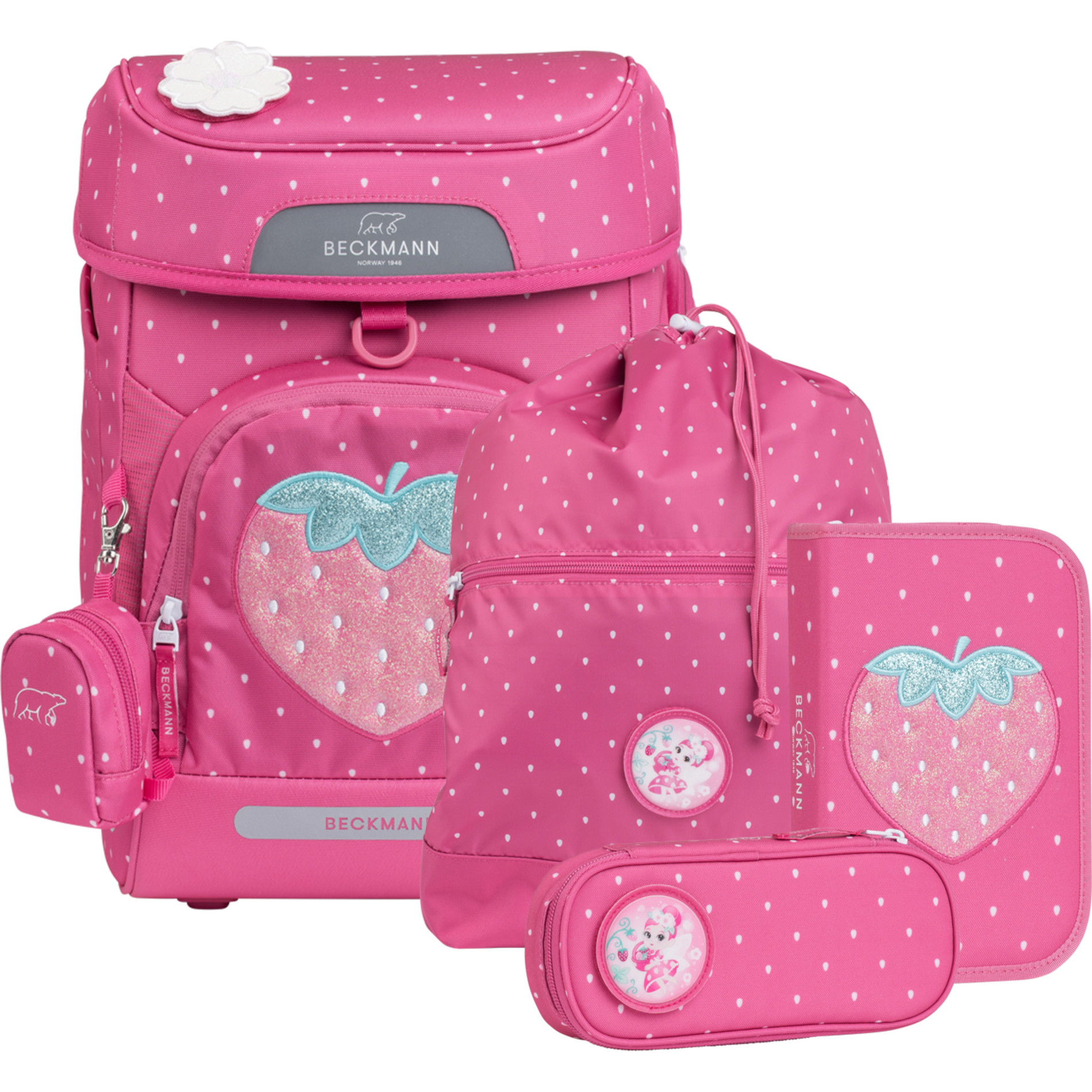 Plus Air - 6-tlg. Schulranzenset - Strawberry