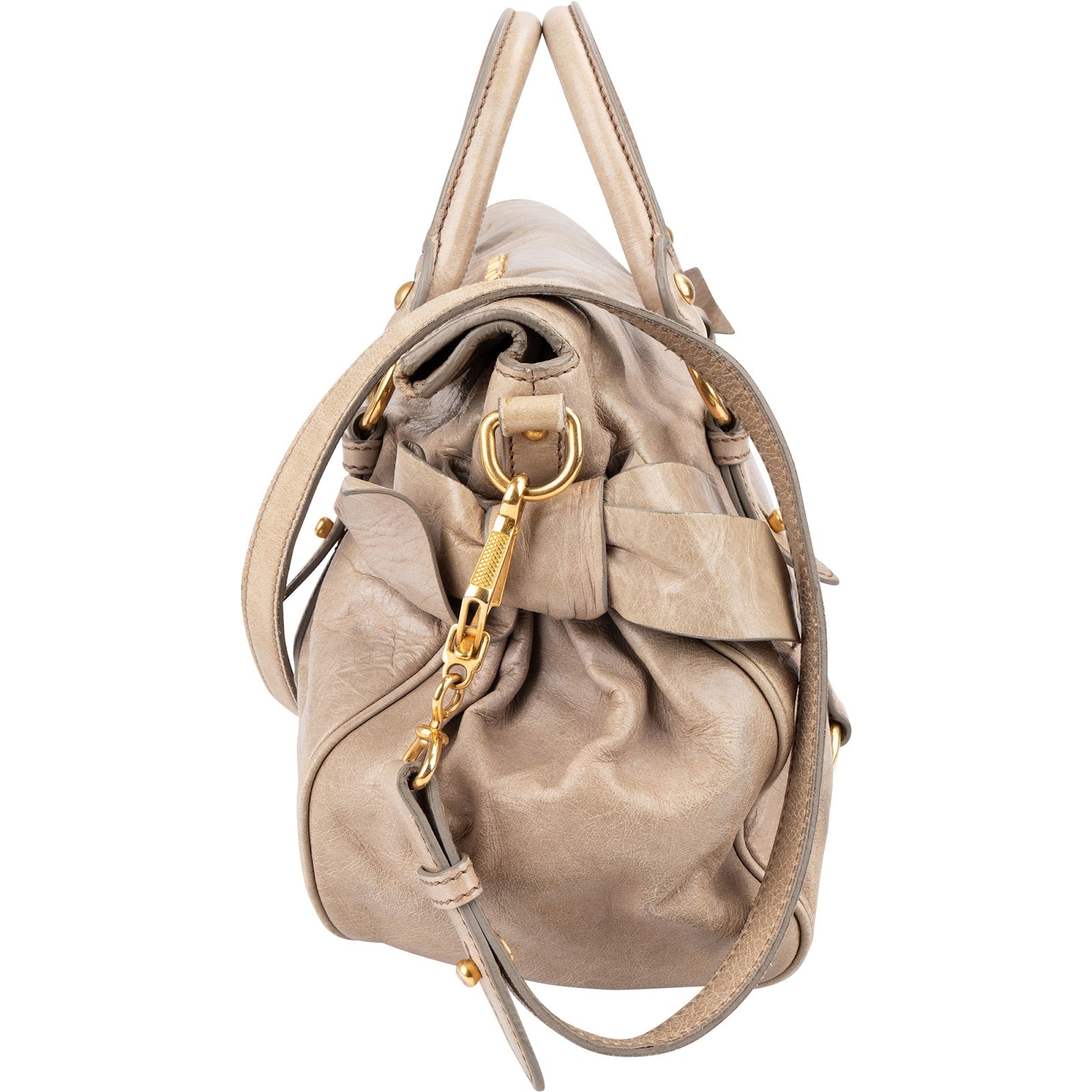 Miu Miu – Vitello Lux leren schoudertas met strik