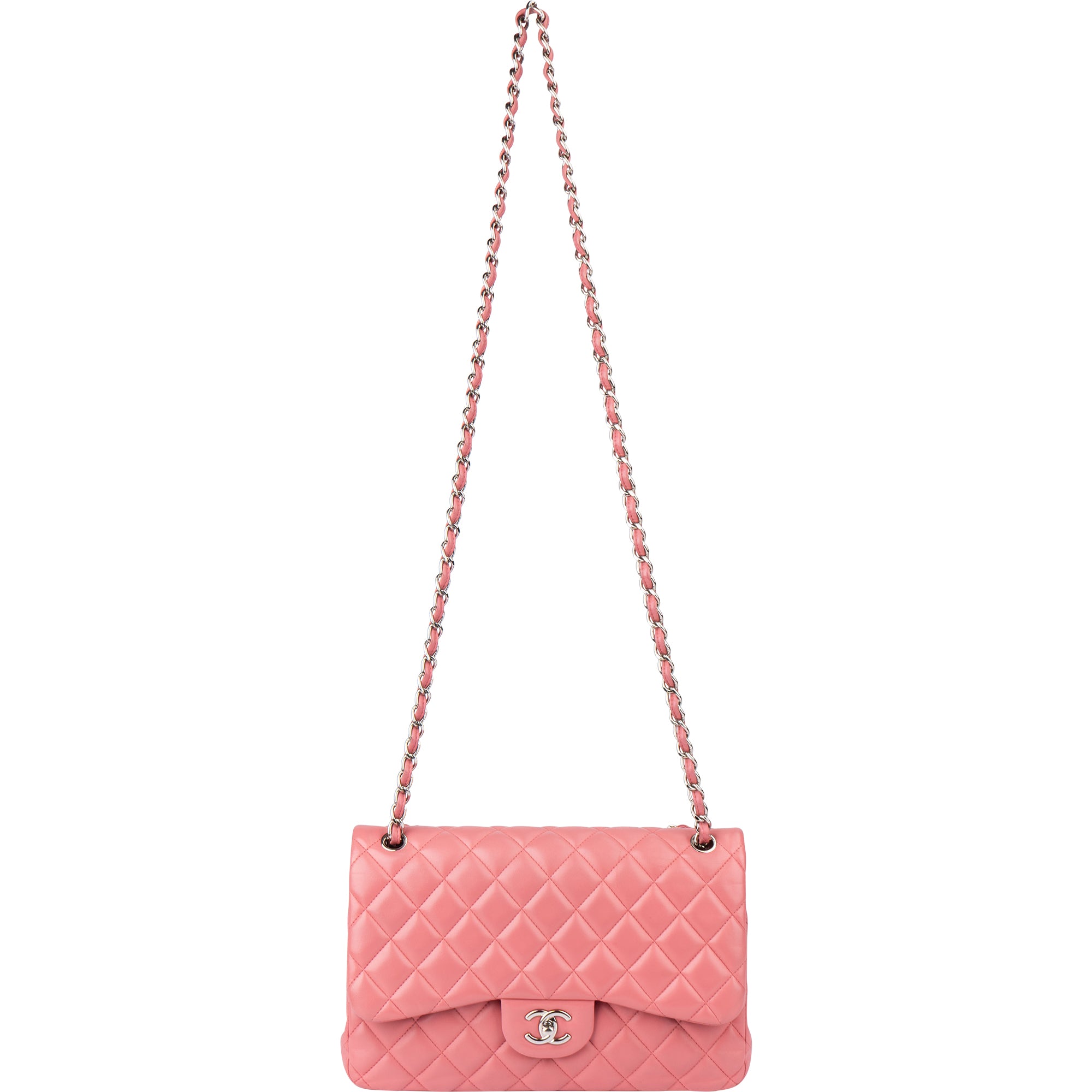 Chanel Quilted Lambskin Jumbo Double Flap Crossbody Bag