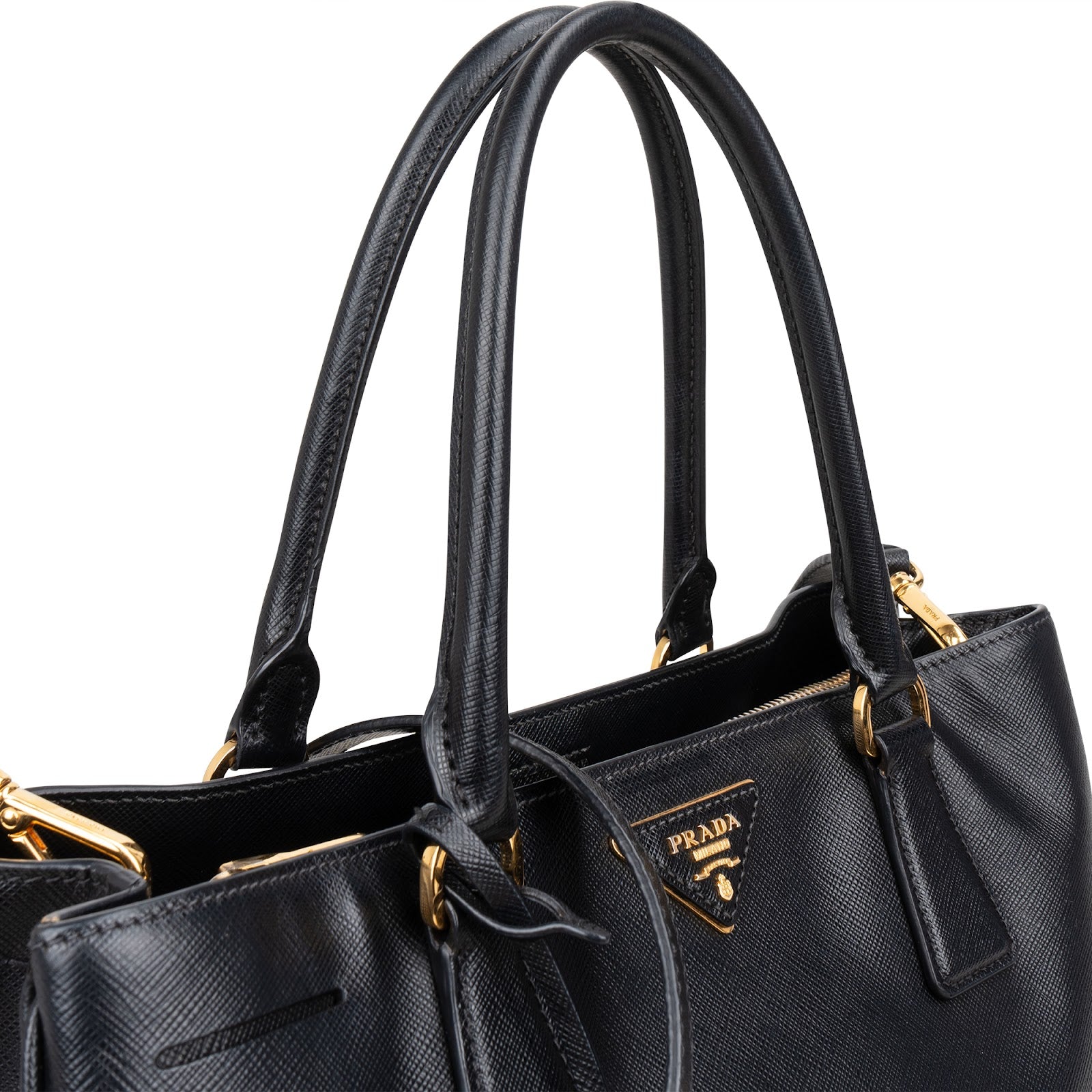 Prada Black Saffiano Leather Galleria Handbag