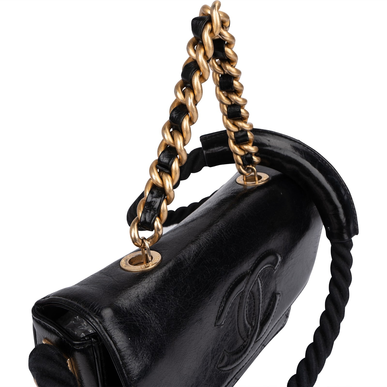 Chanel - Vintage Rope Strap Single Flap Shoulder Bag