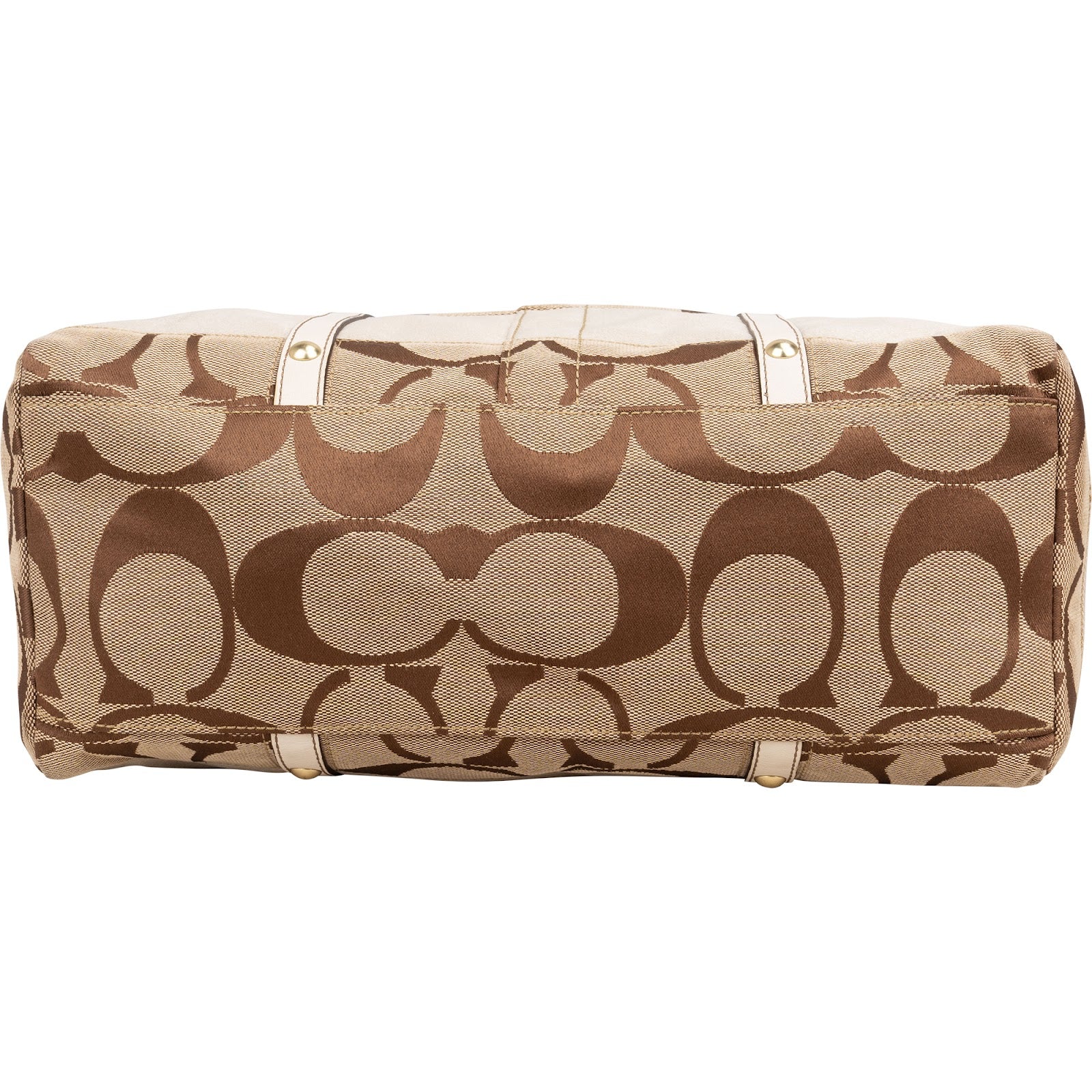 Coach Monogram Signature Stripe Duffle Shoulder Bag