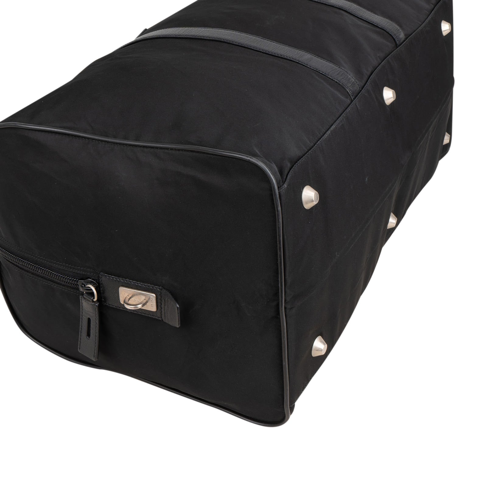 Prada Black Nylon Triangle Duffle Bag 55