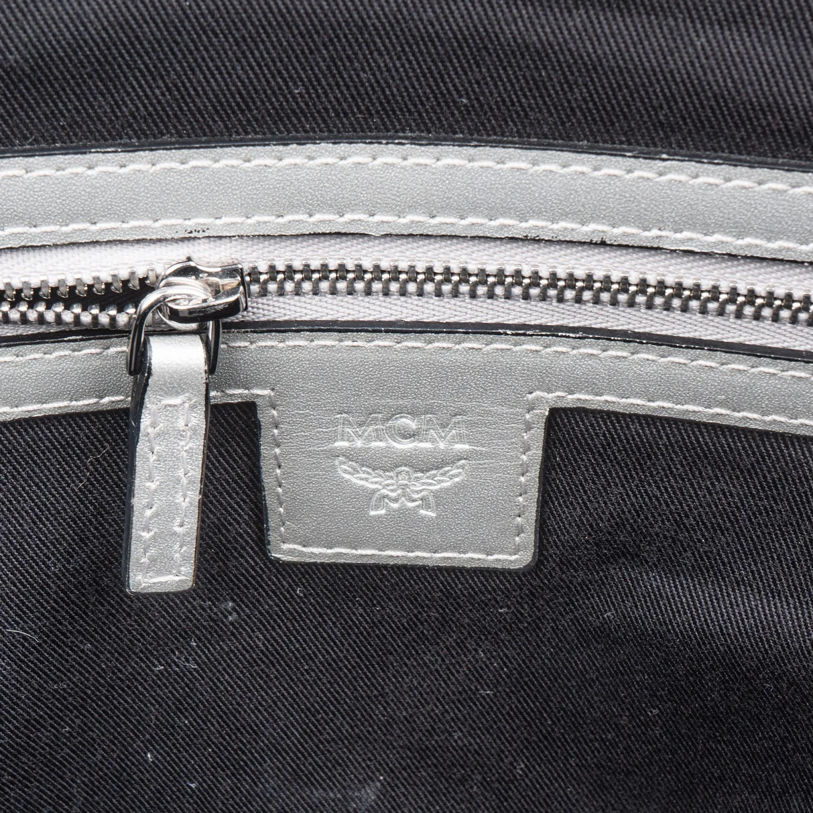 MCM Monogram Visetos Metallic Liz Shopper Tote Shoulder Bag