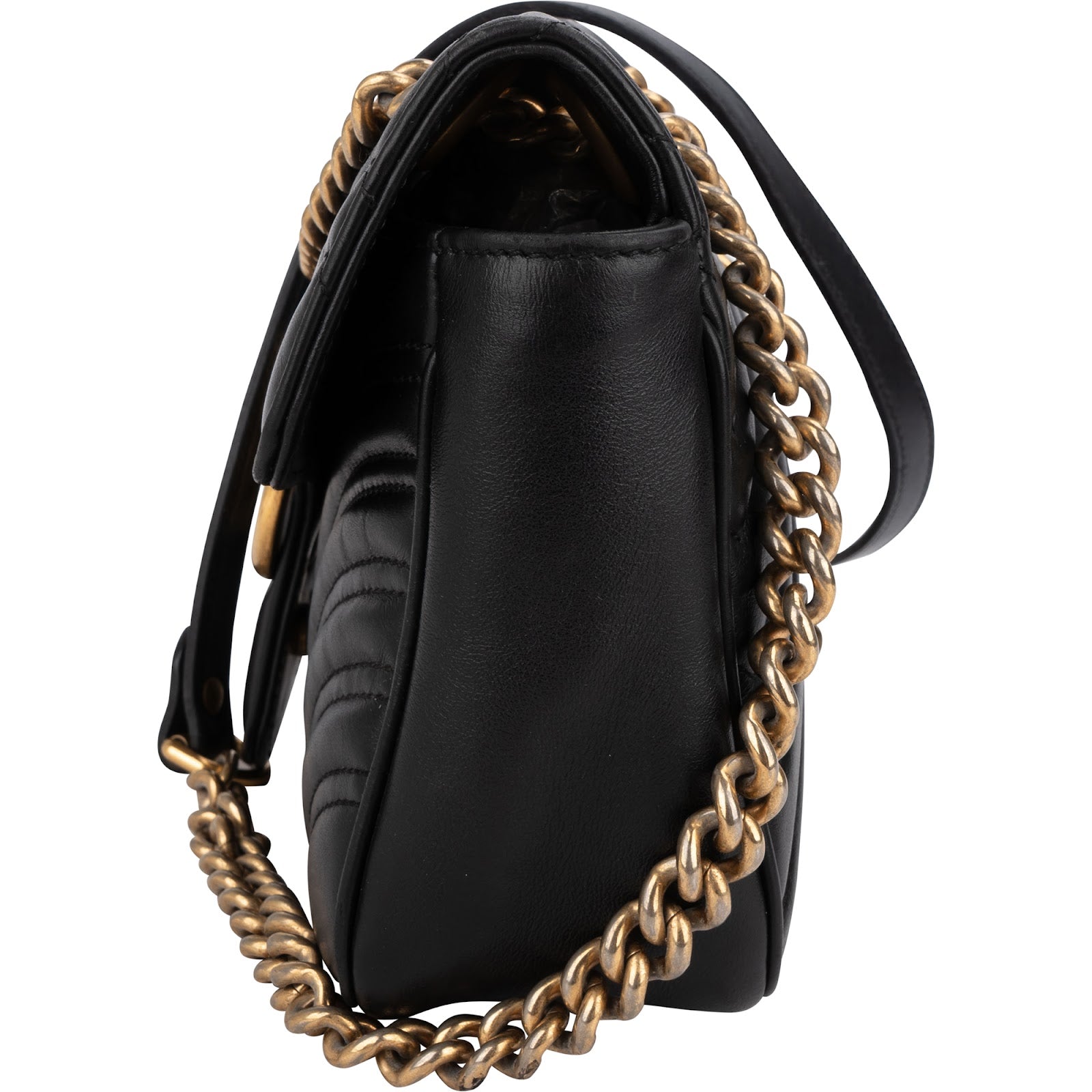 GUCCI Matelassé Leather GG Marmont Crossbody Bag