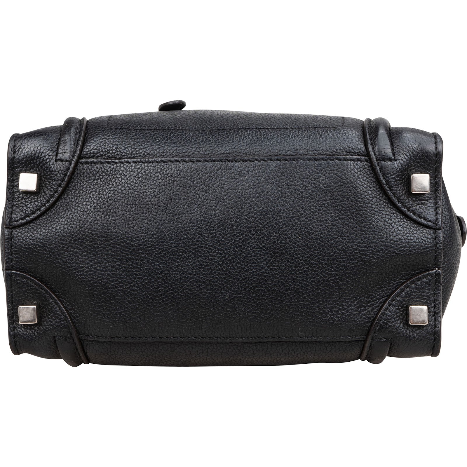 Céline Black Grained Leather Luggage Handbag