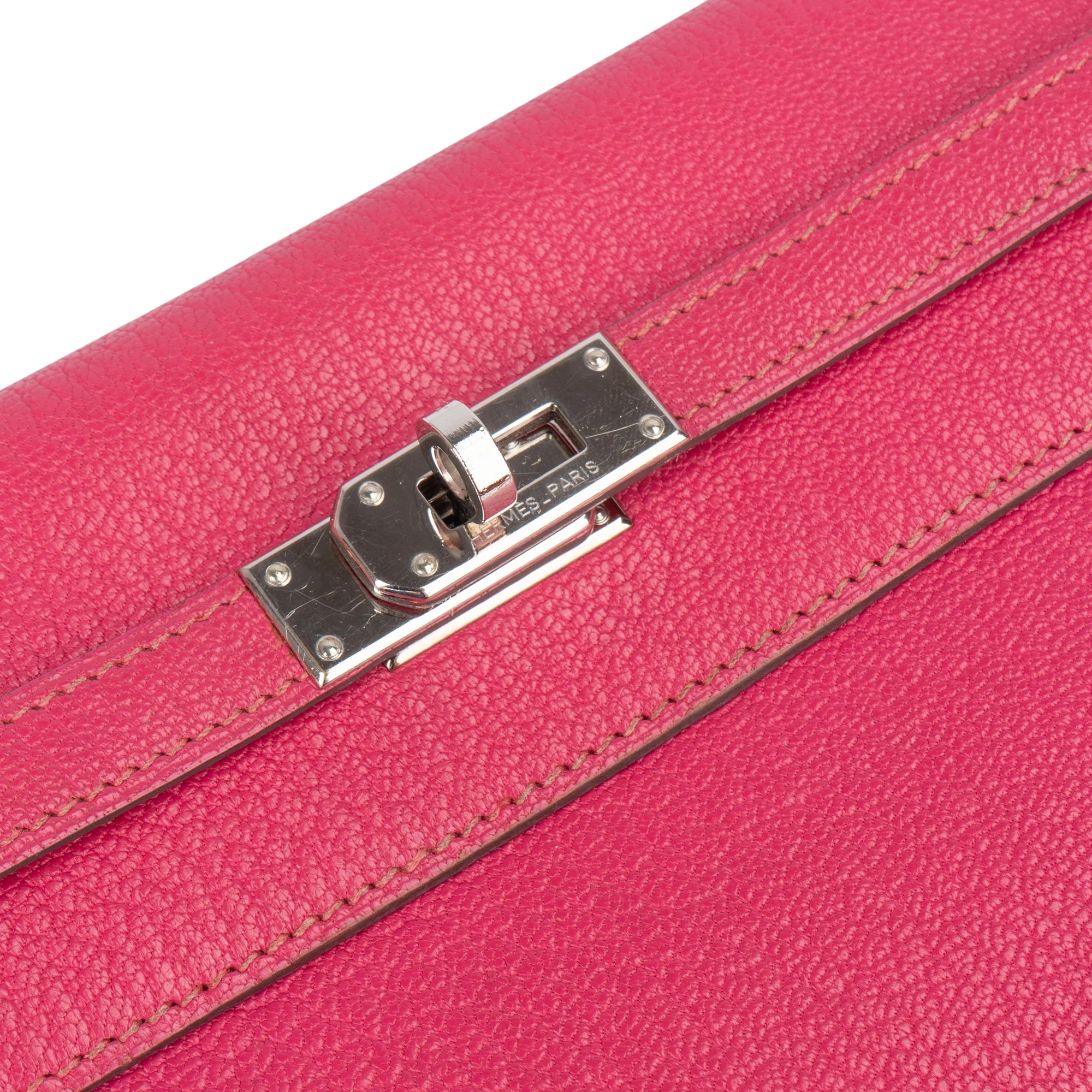 Hermès Rose Pourpre Chevre Leather Kelly Wallet
