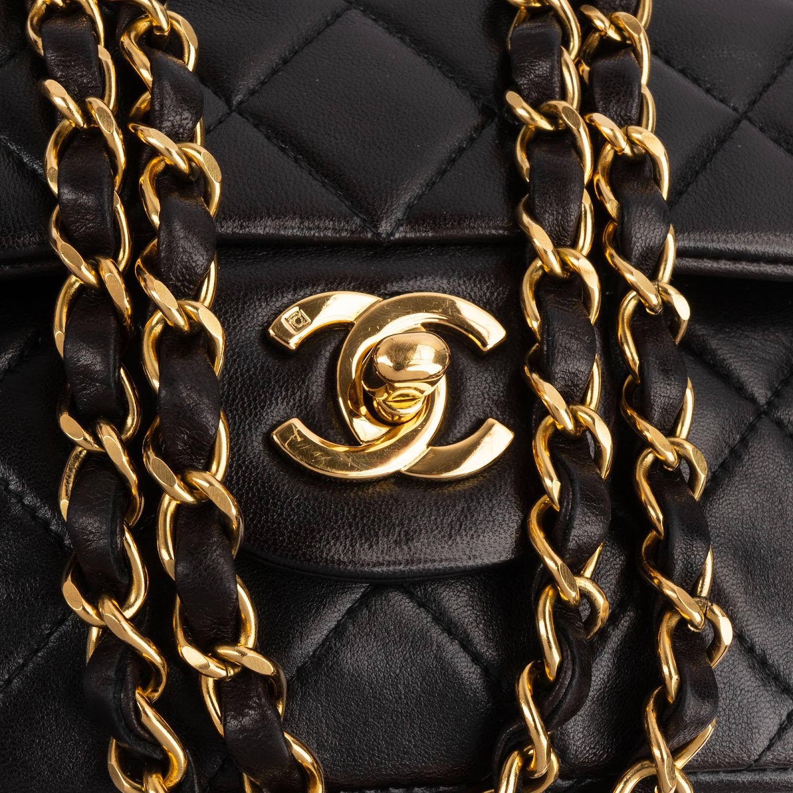Chanel Quilted Lambskin 24K Gold Double Flap Shoulder Bag