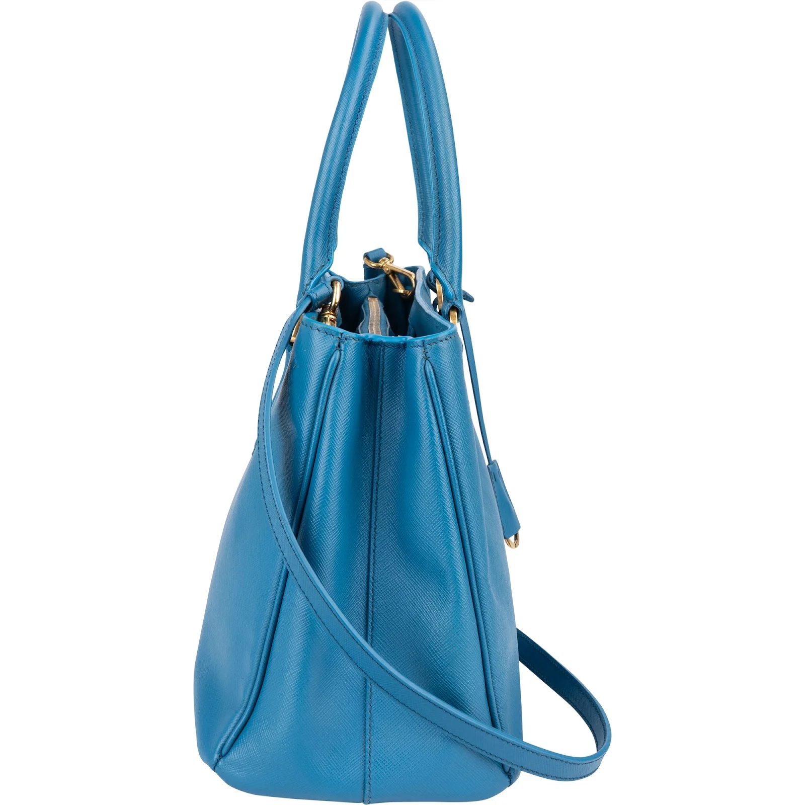 Prada Blue Saffiano Leather Galleria Handbag