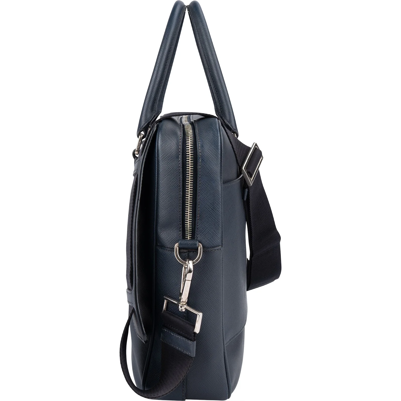 Prada Bleu Saffiano Leather Notebook Tasche