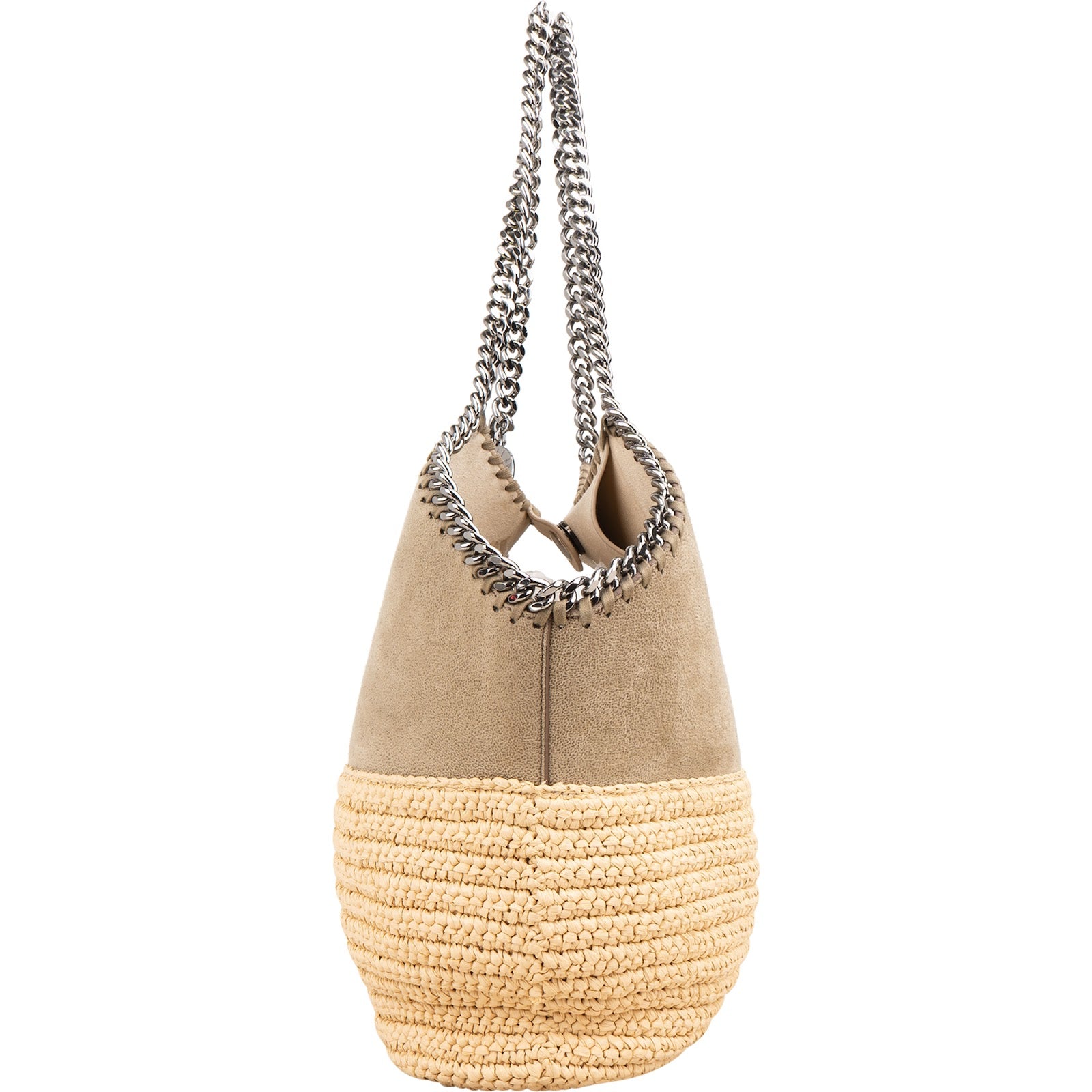 Stella McCartney - Shaggy Deer Raffia Falabella-schoudertas