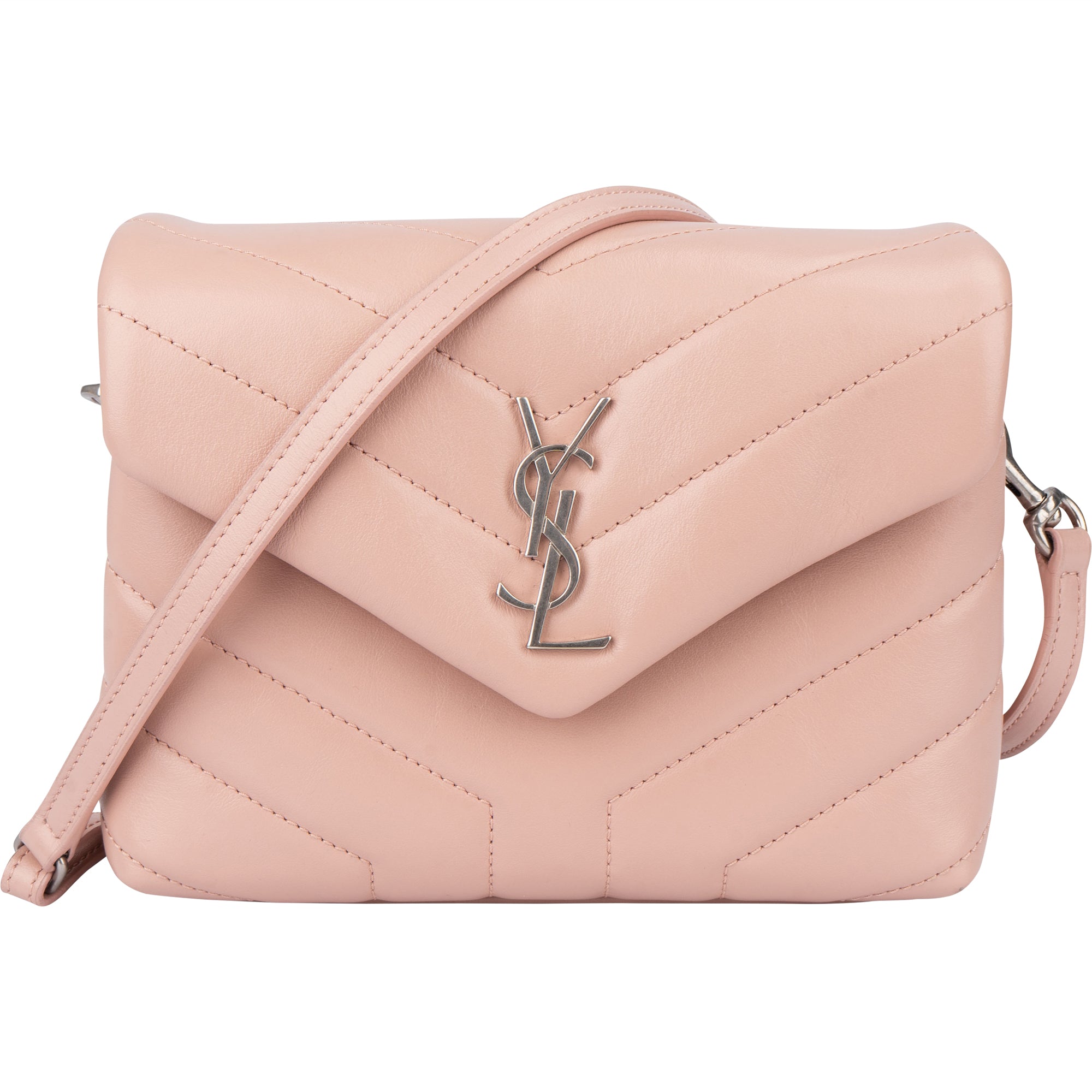 Saint Laurent Rose Leather Lou Lou Crossbody Bag