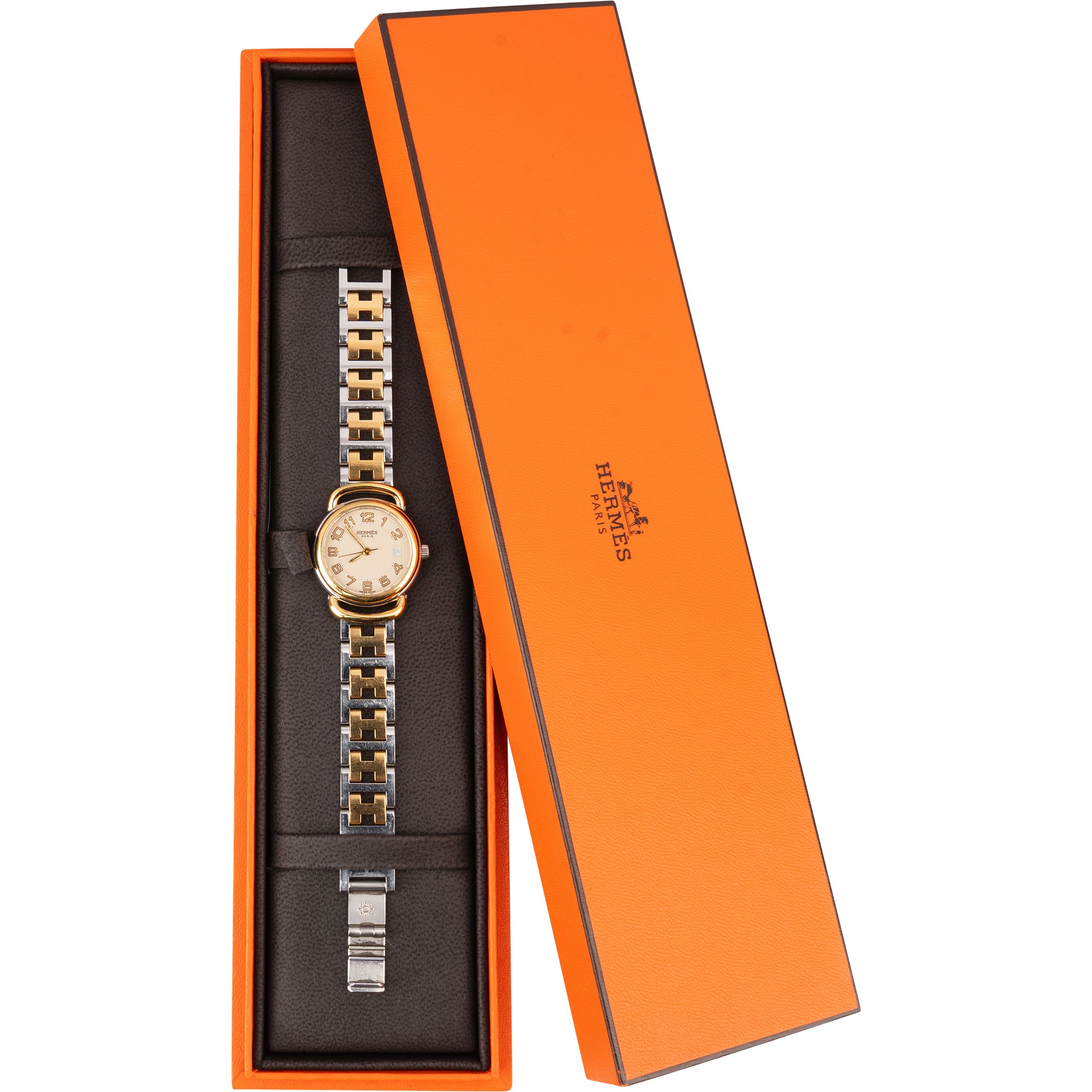 Hermès Bicolor Pullman 682128 Damen Armbanduhr