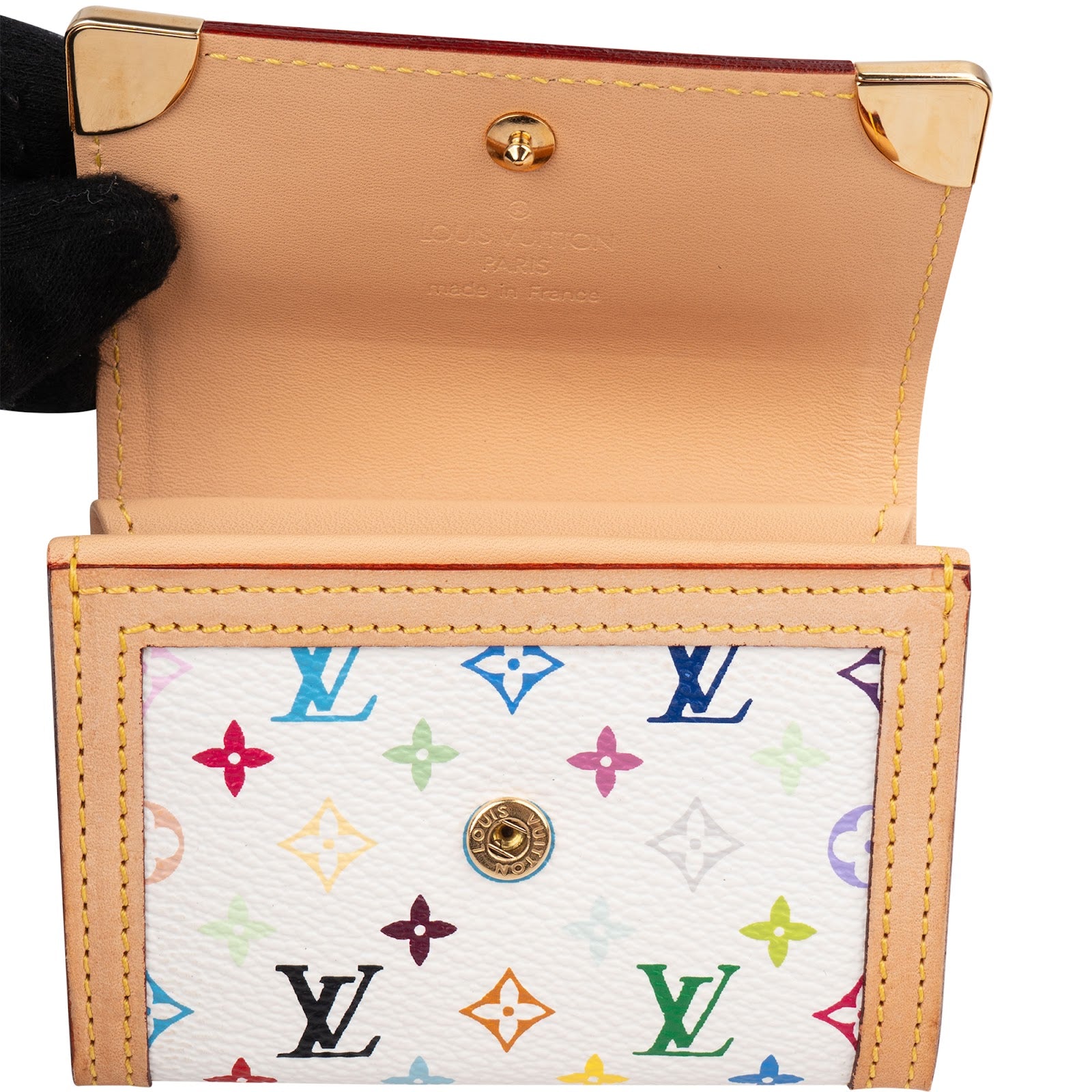 Louis Vuitton Monogram Murakami Multicolor Malle Trifold Coin Wallet