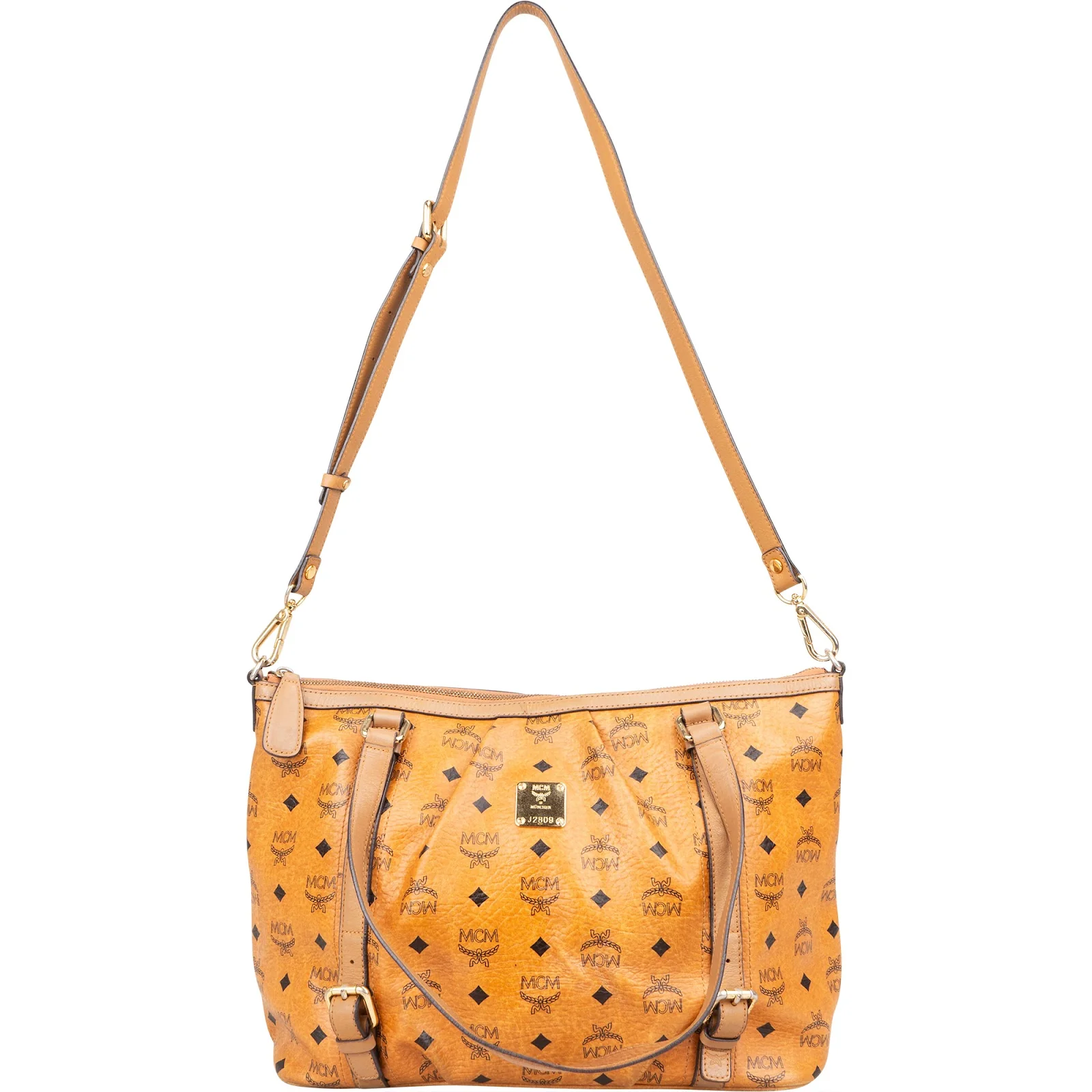 MCM Monogram Visetos Satchel Tote Shoulder Bag