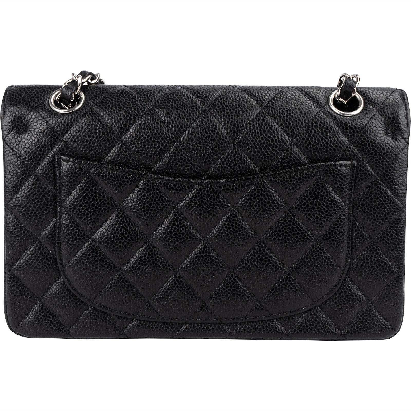 Chanel Quilted Caviar Leather Small Double Flap Shoulder Bag