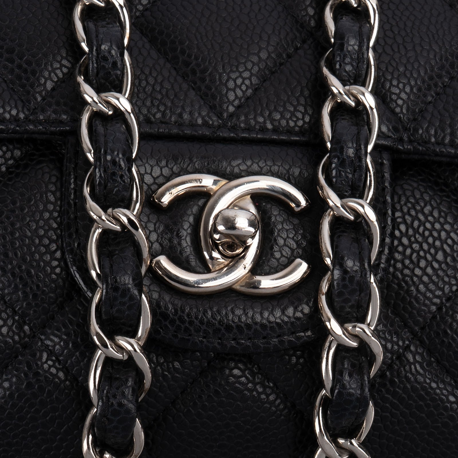 Chanel Quilted Caviar Leather Palladium Maxi Single-Flap Crossbody Bag