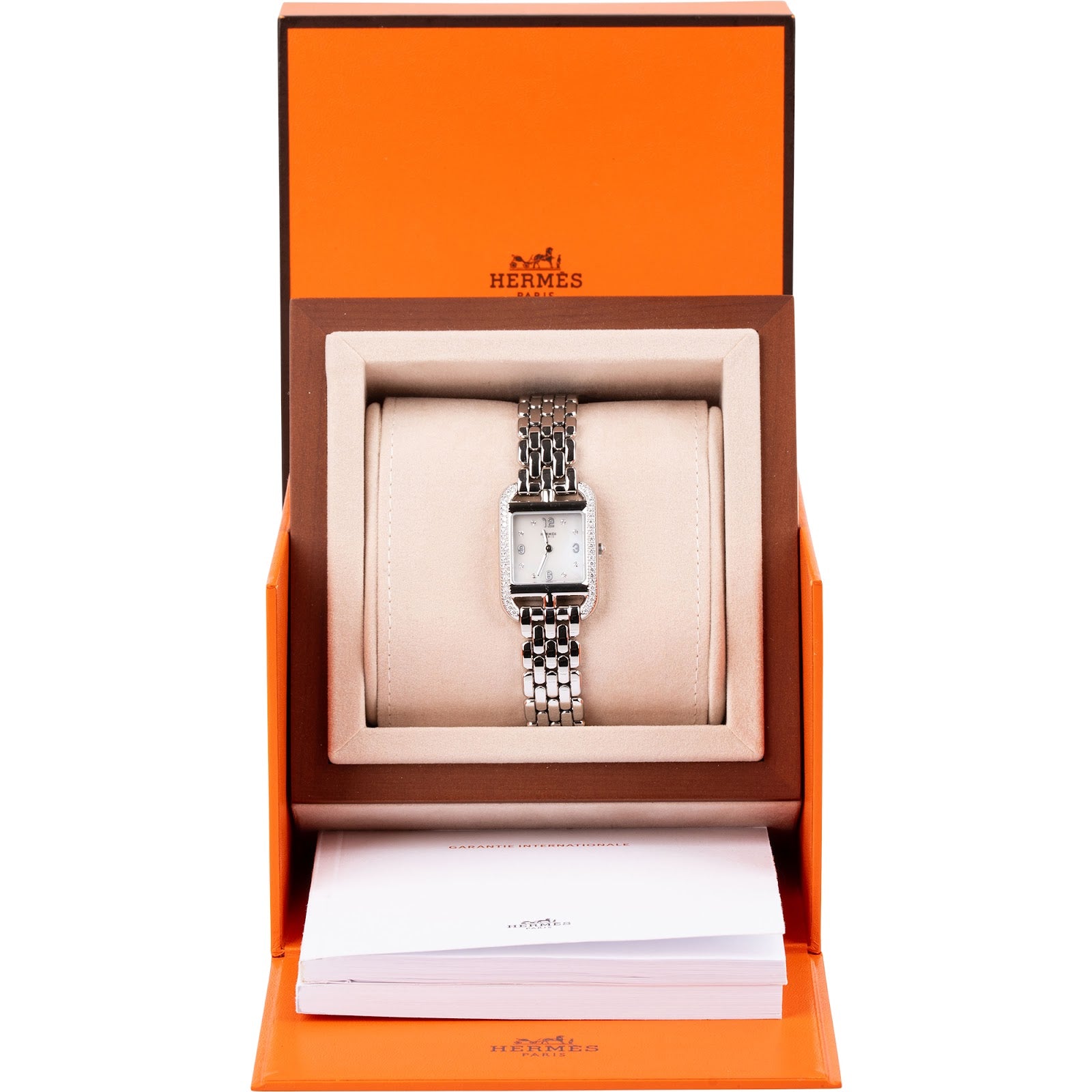 Hermès Silver Tone Diamond Cape Cod CC1.232 Damenuhr