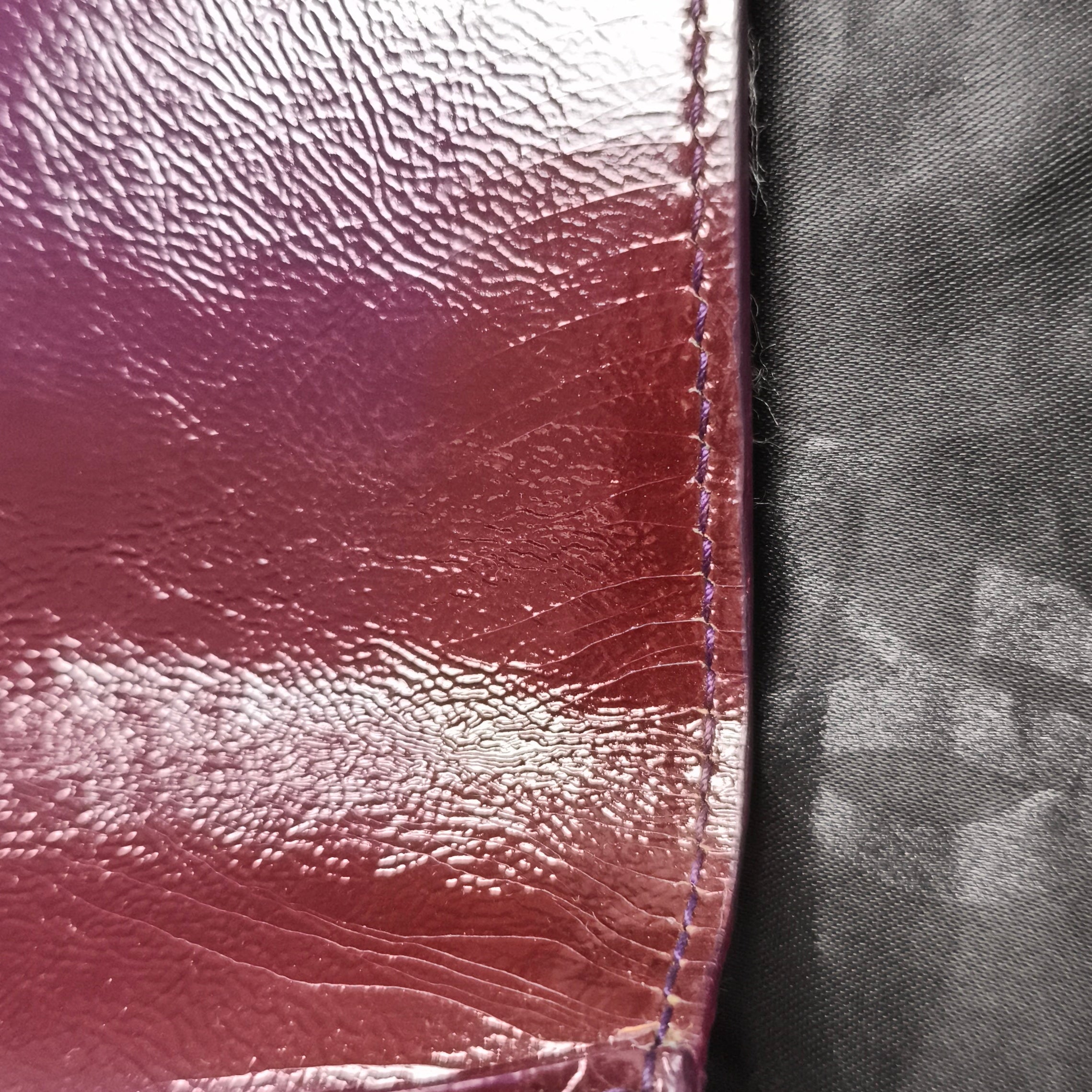 Yves Saint Laurent Crinkled Patent Leather Belle De Jour Clutch