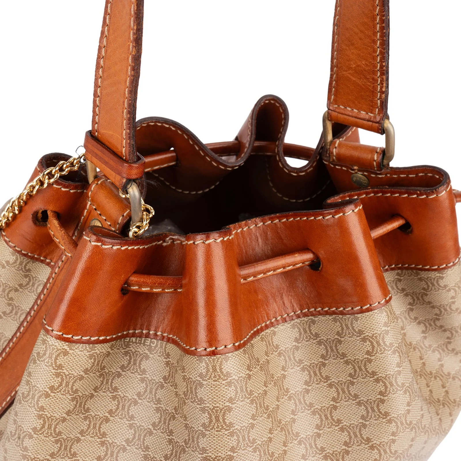 Céline Monogram Macadam Bucket Shoulder Bag