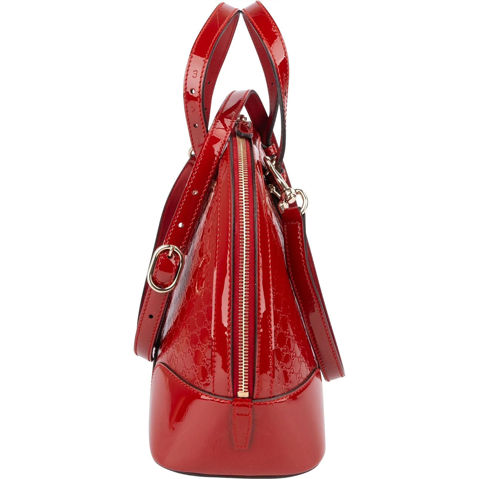 Gucci Red Microguccissima Patent Leather Dome Handbag