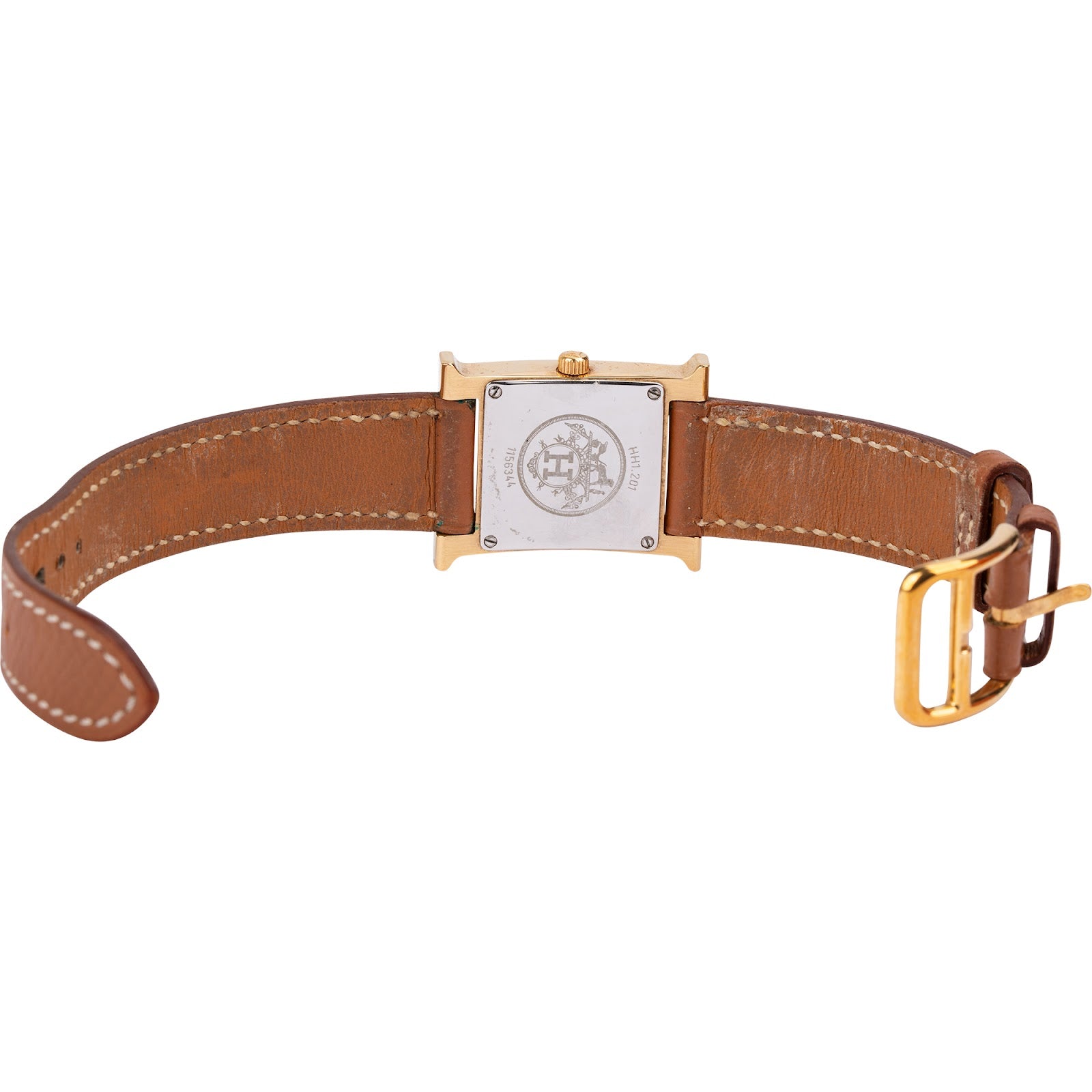 Hermès Gold Tone Heure H HH1.201 Uhr